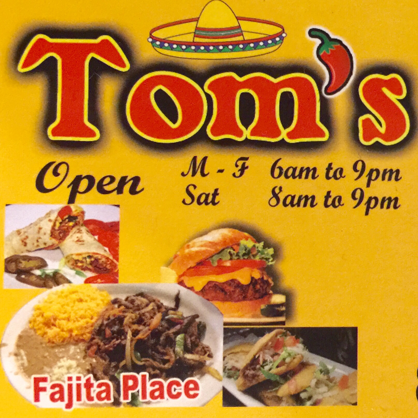 Tom's Deli Menu