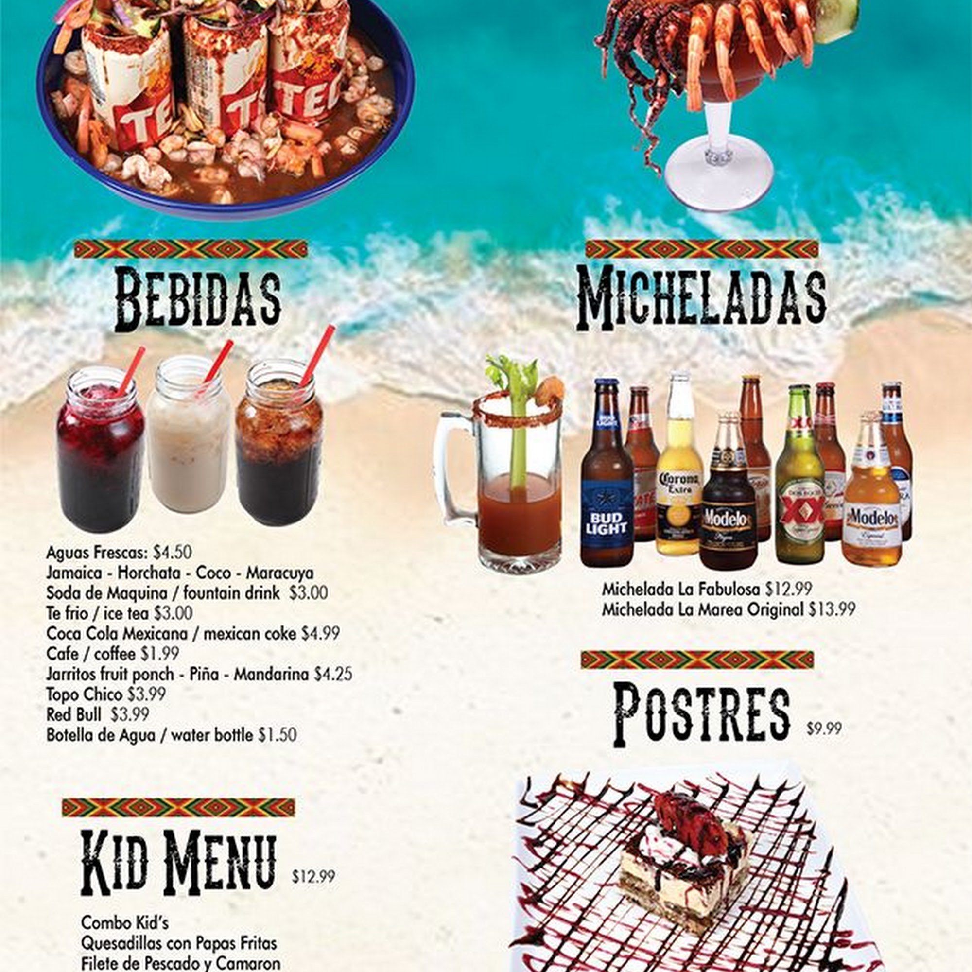 Mariscos Nuevo Nayarit Menu