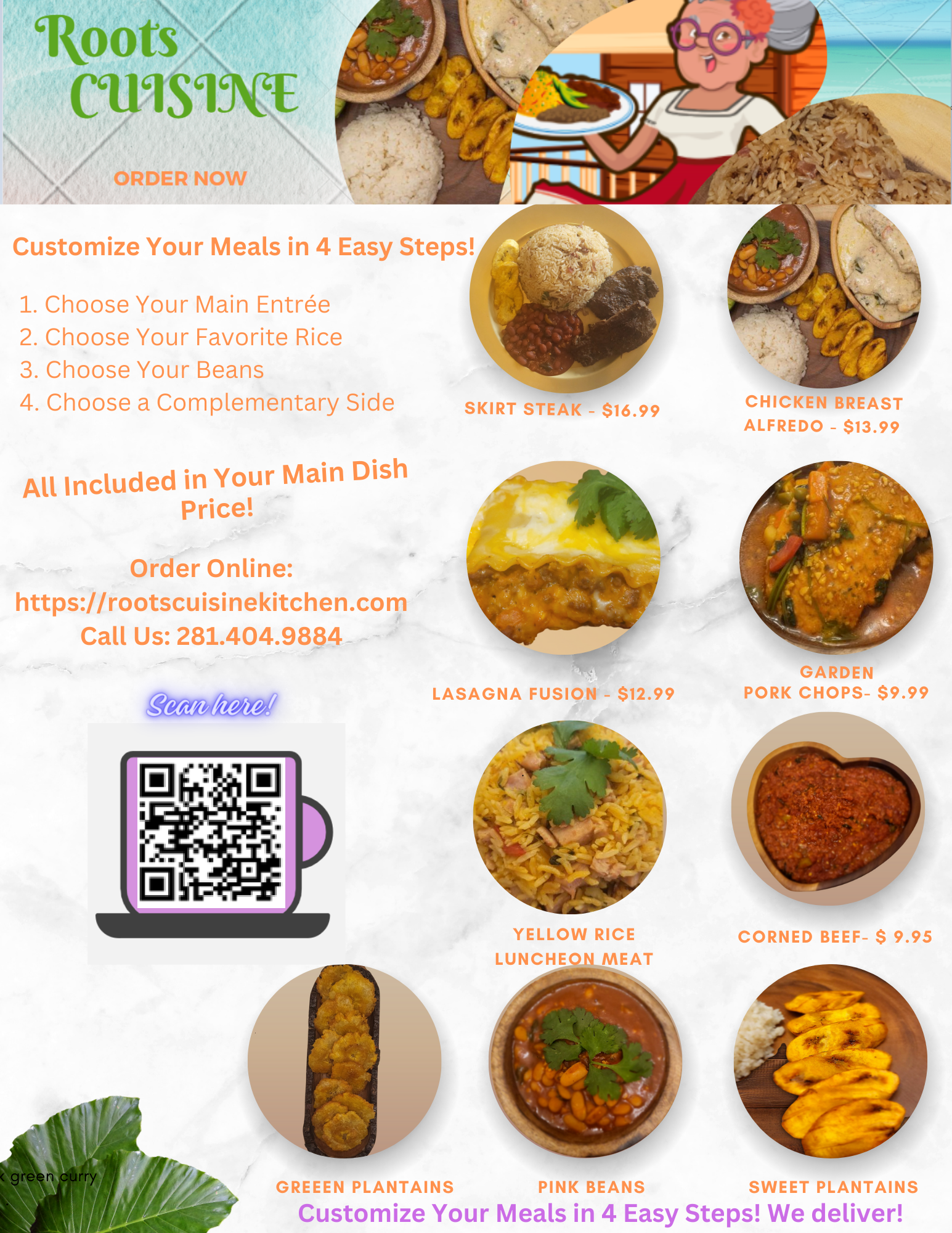 Roots Cuisine Menu