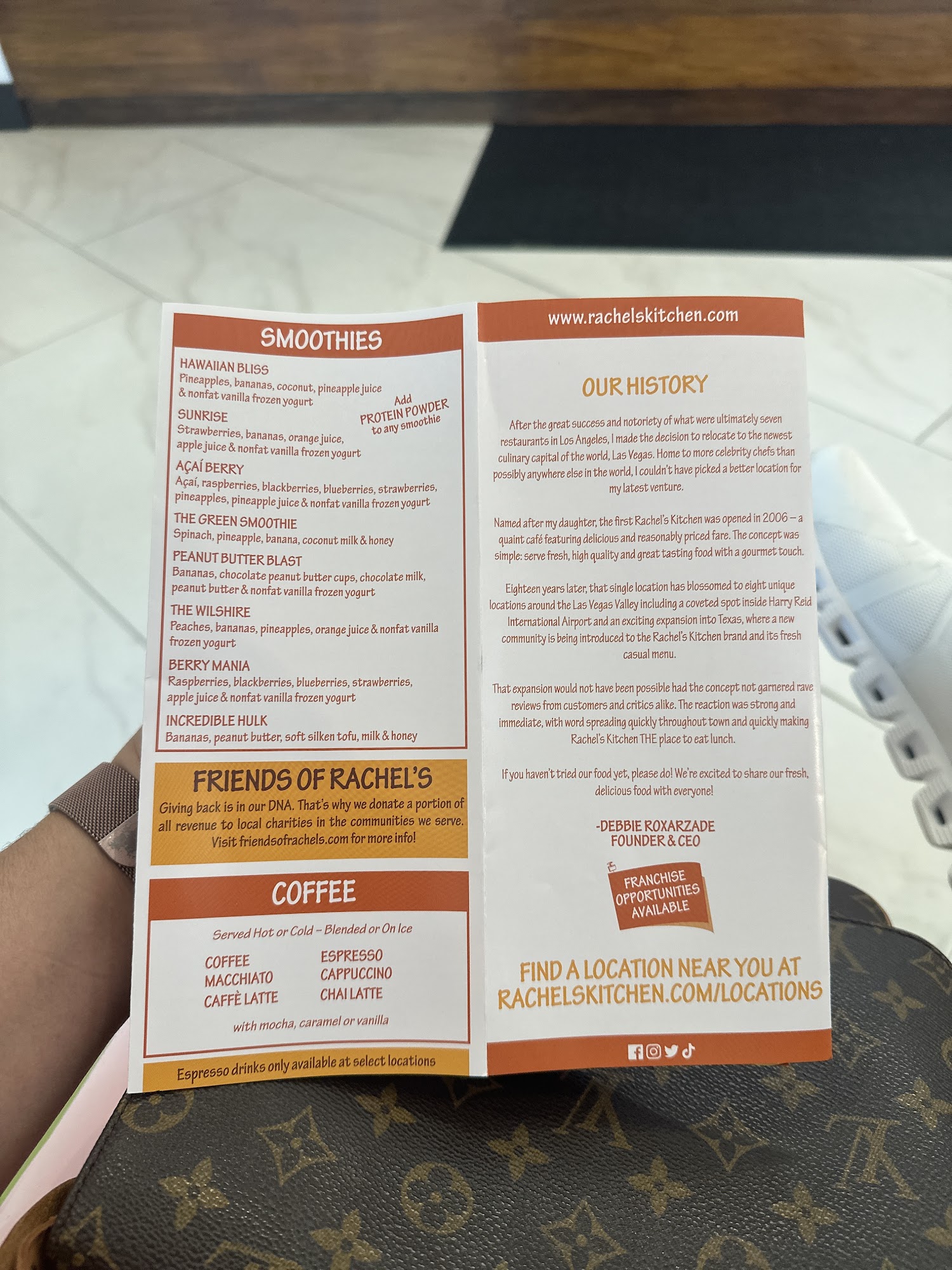 Rachel's Kitchen Menu