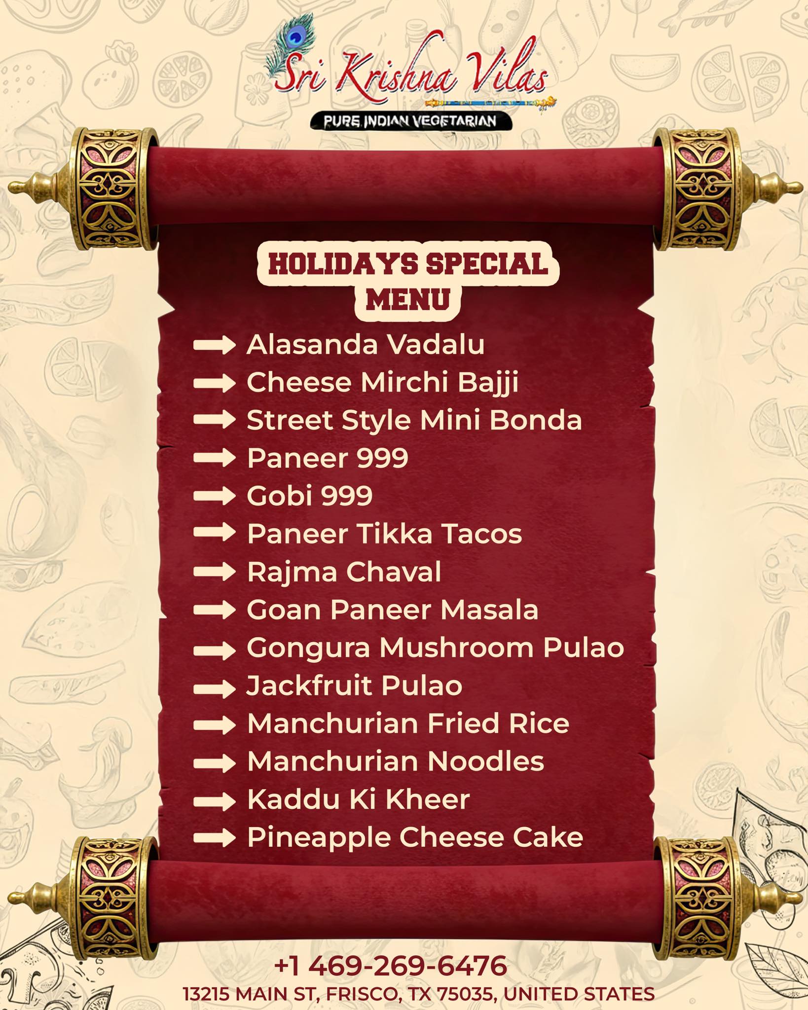 Sri Krishna Vilas Menu