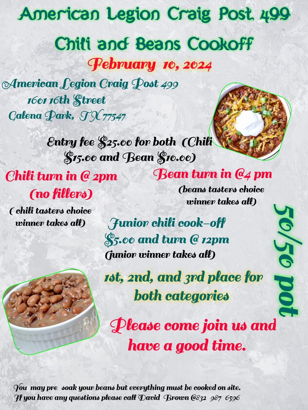 American Legion Post 499 Menu
