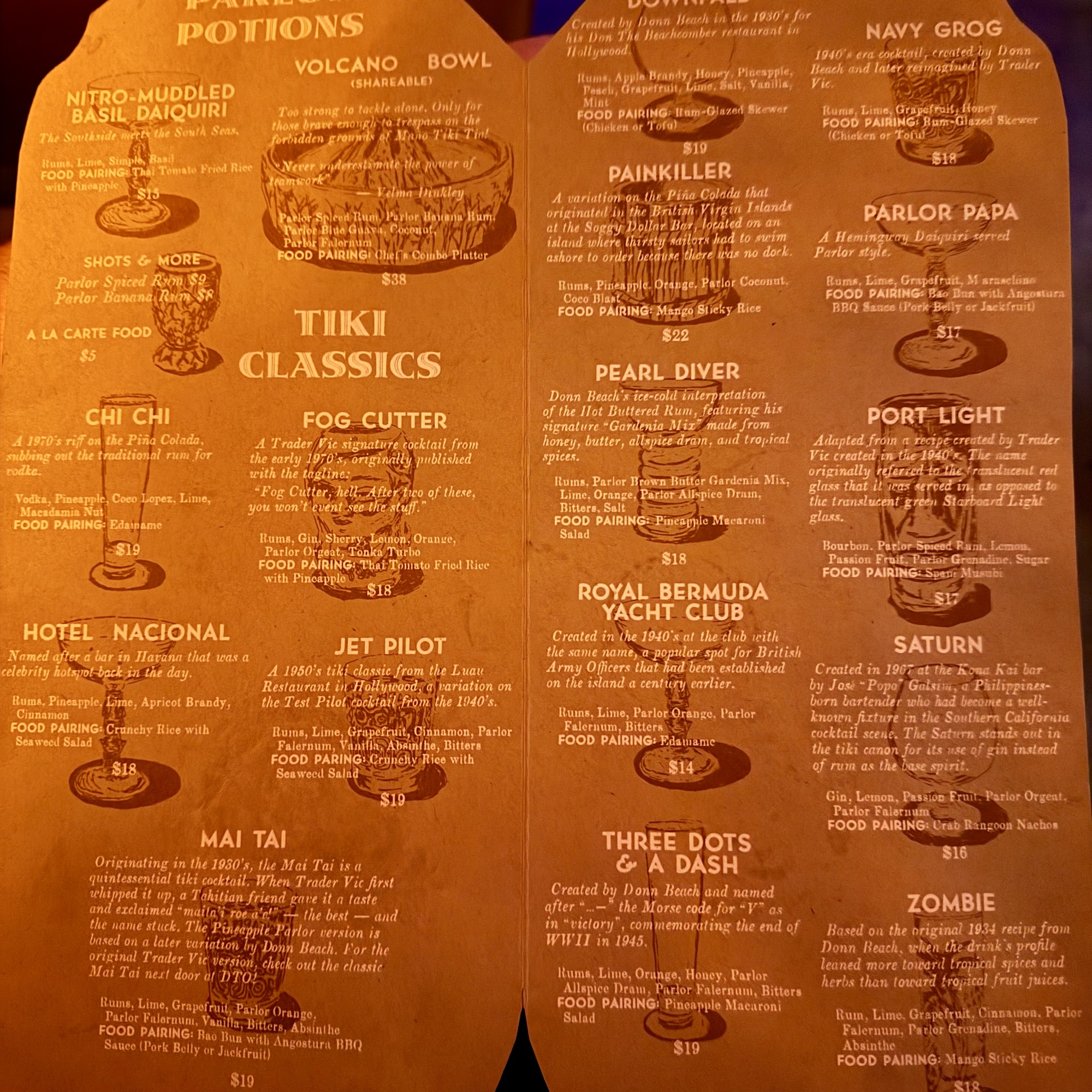 Pineapple Parlor Menu