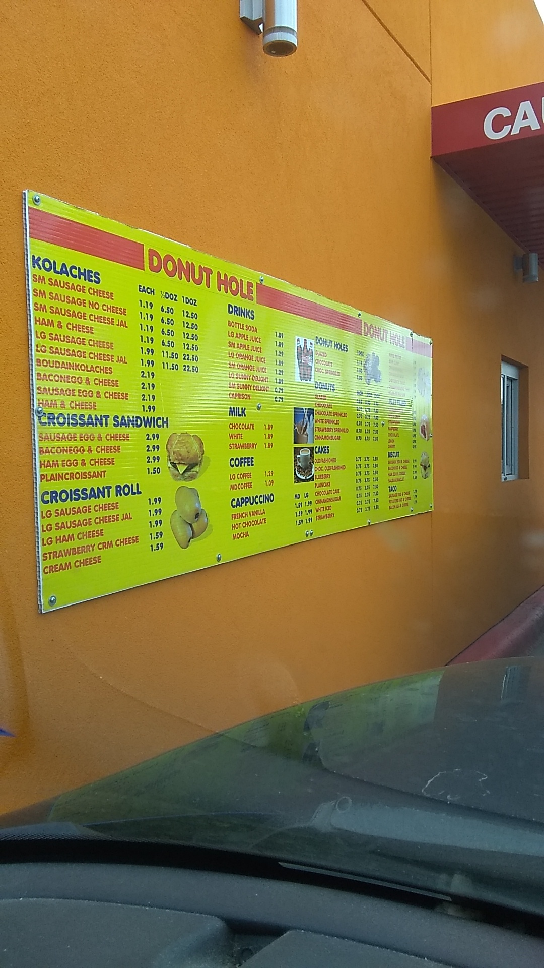 Donut Hole Menu