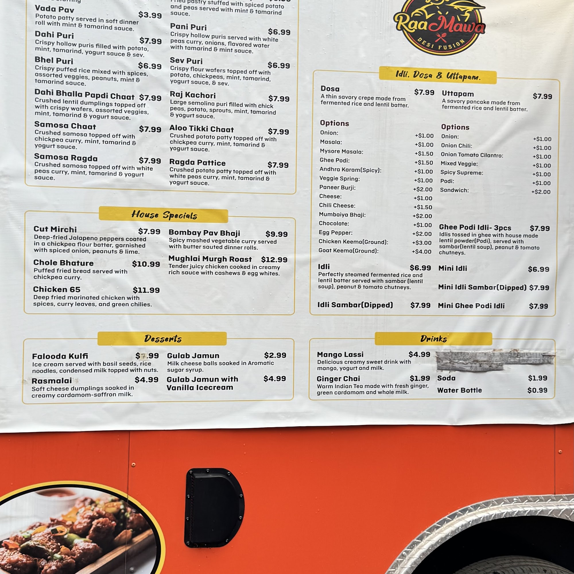 Raa Mawa Desi Fusion Menu