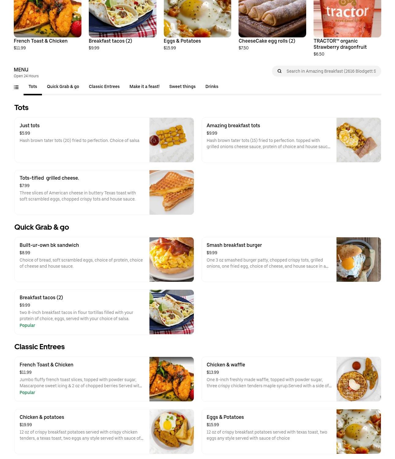 Houston Breakfast Kitchen Menu