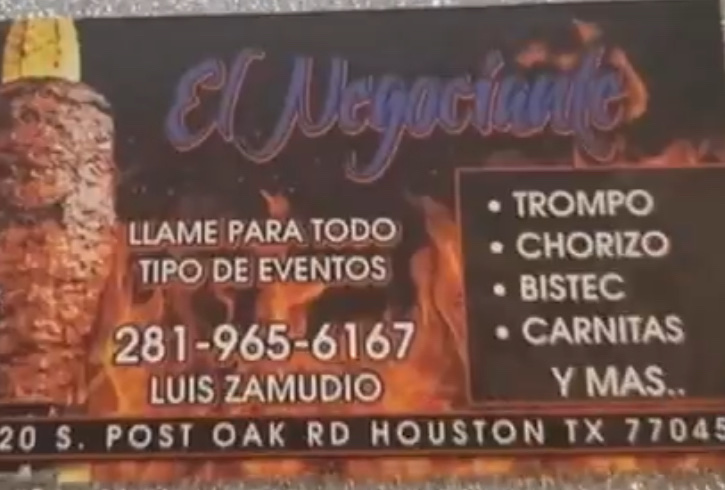 Taqueria El Negociante Menu