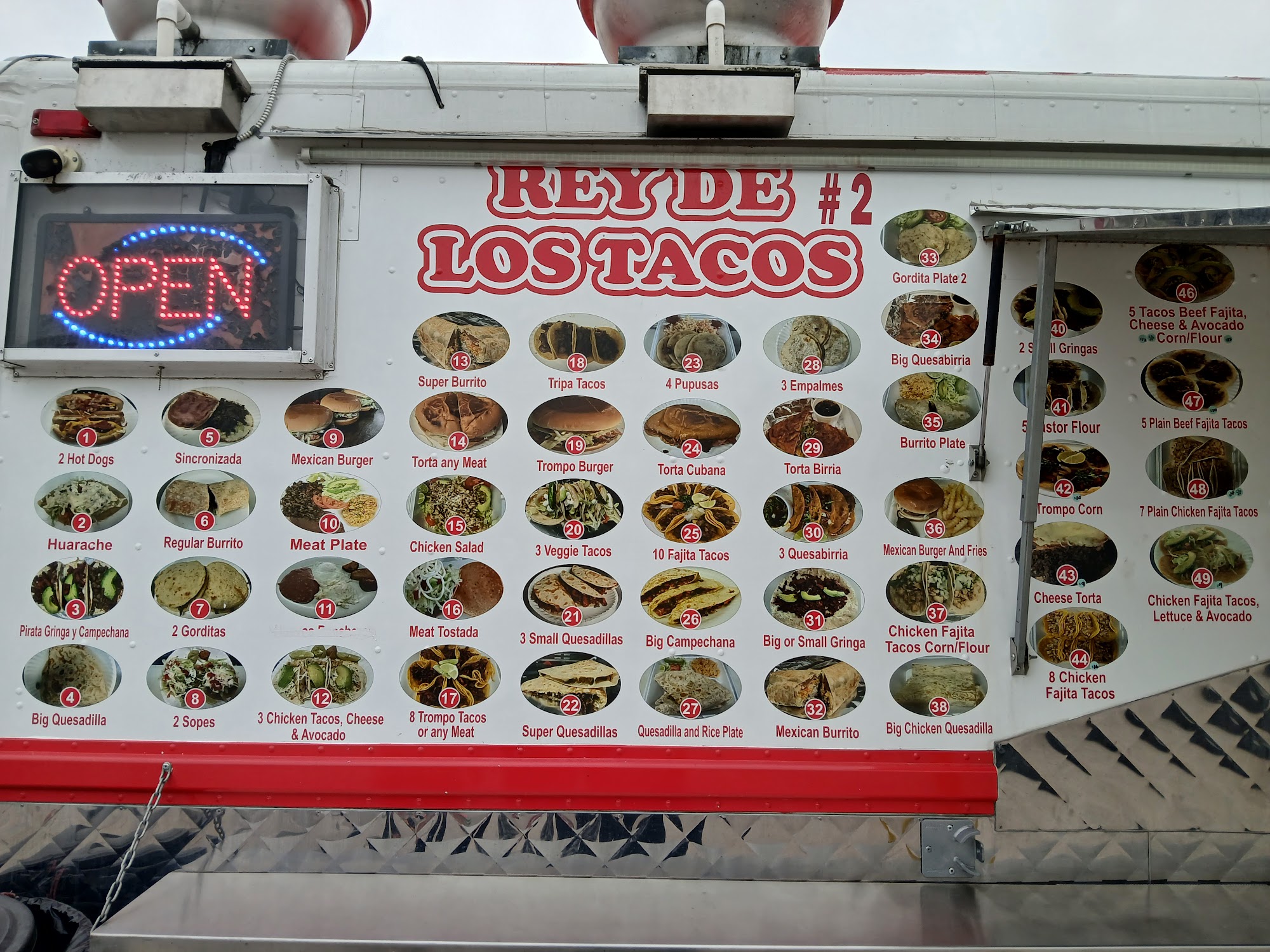 Rey De Los Tacos Menu