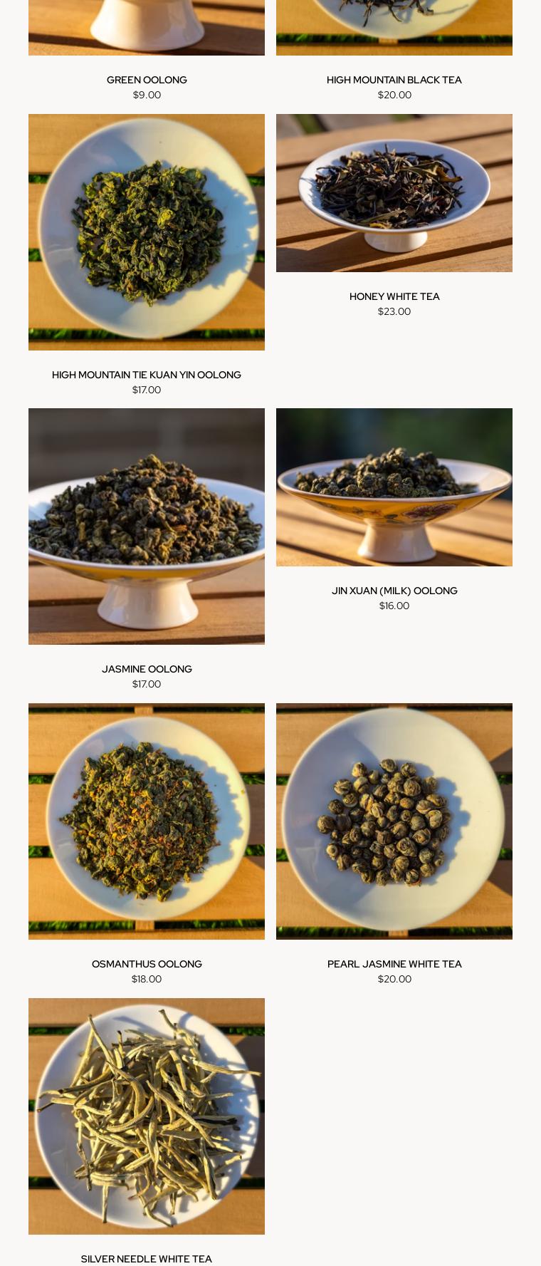 Ten Yen Tea & Herbs Menu
