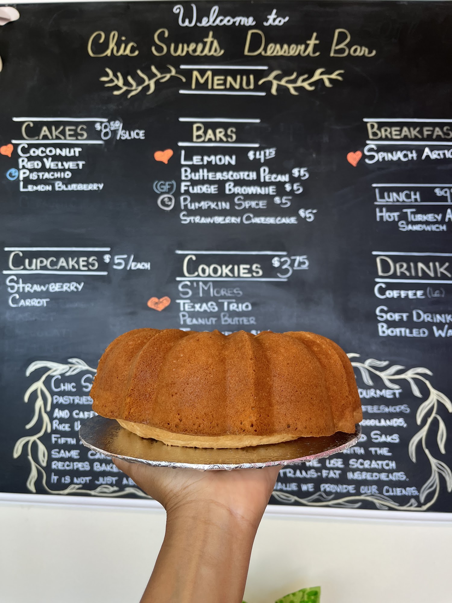 Chic Sweets Dessert Bar Menu