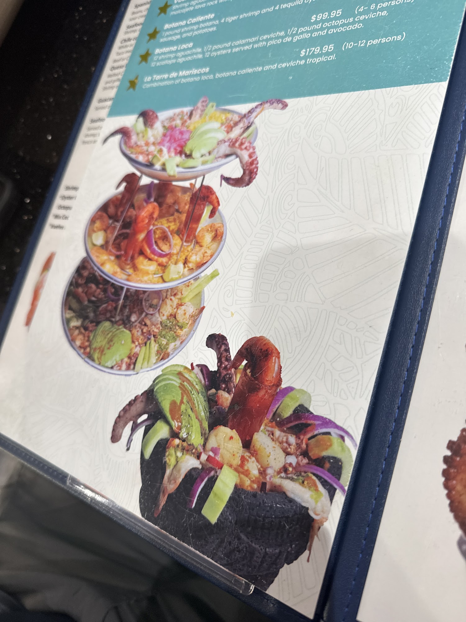 Spanish Flowers Seafood & Oyster Bar Menu