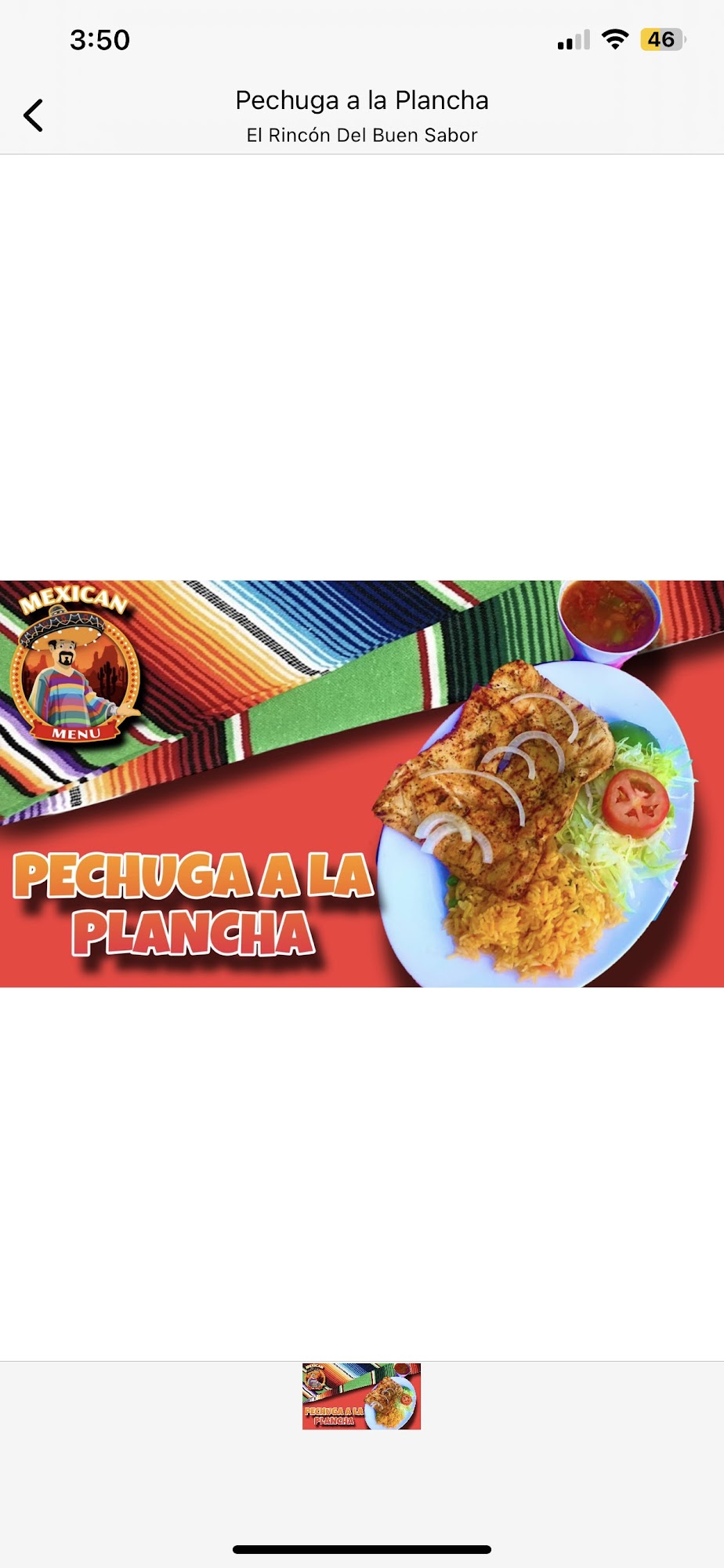 El Rincon del Buen Sabor Menu