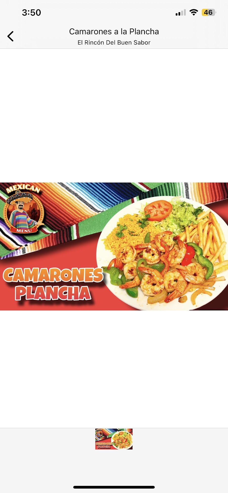 El Rincon del Buen Sabor Menu