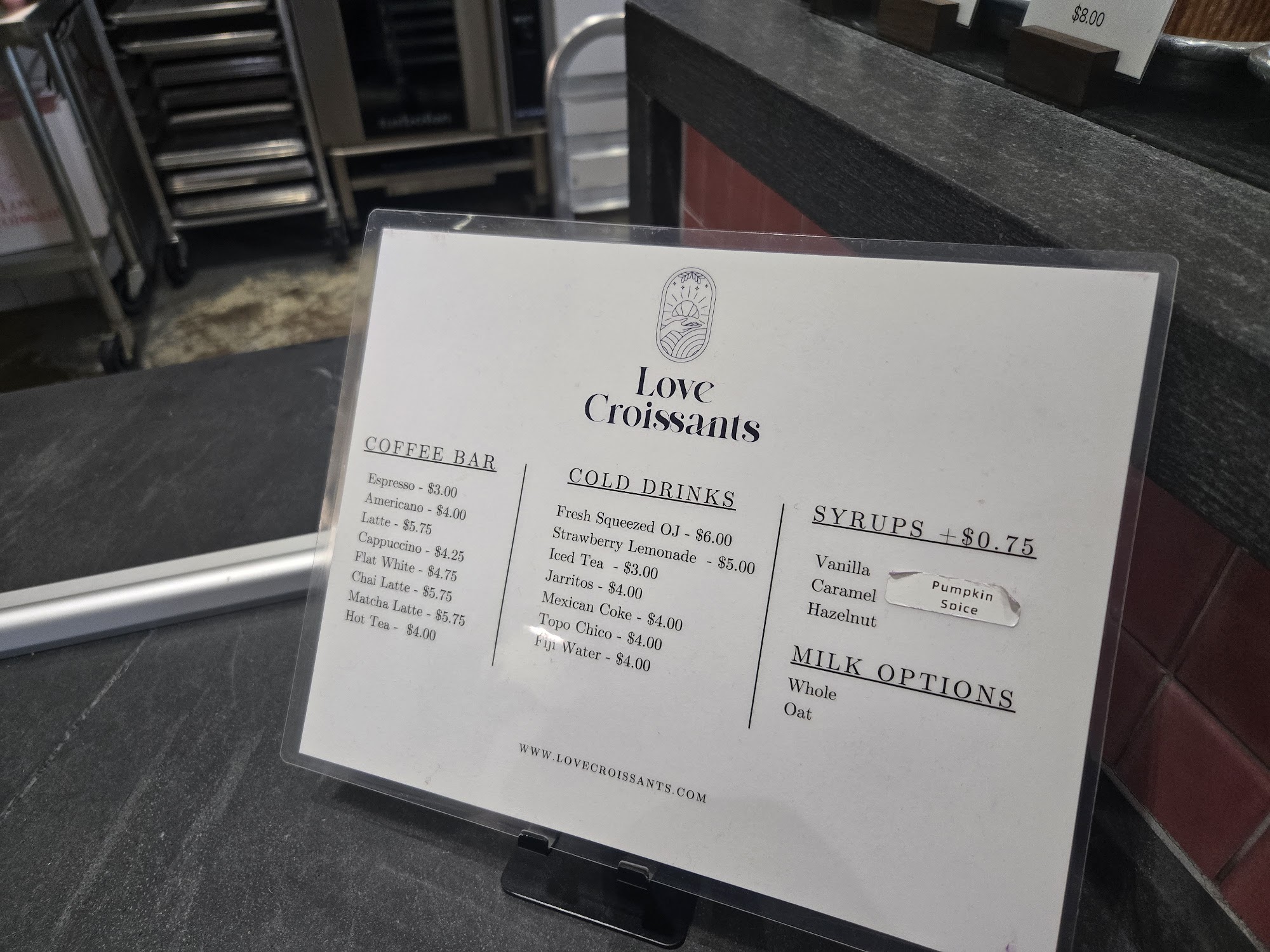 Love Croissants Menu