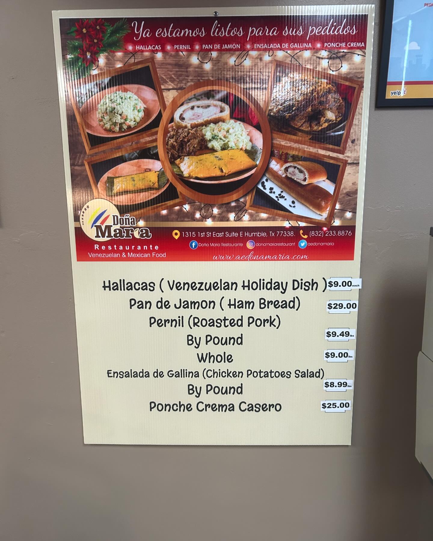 Comida venezolana Menu