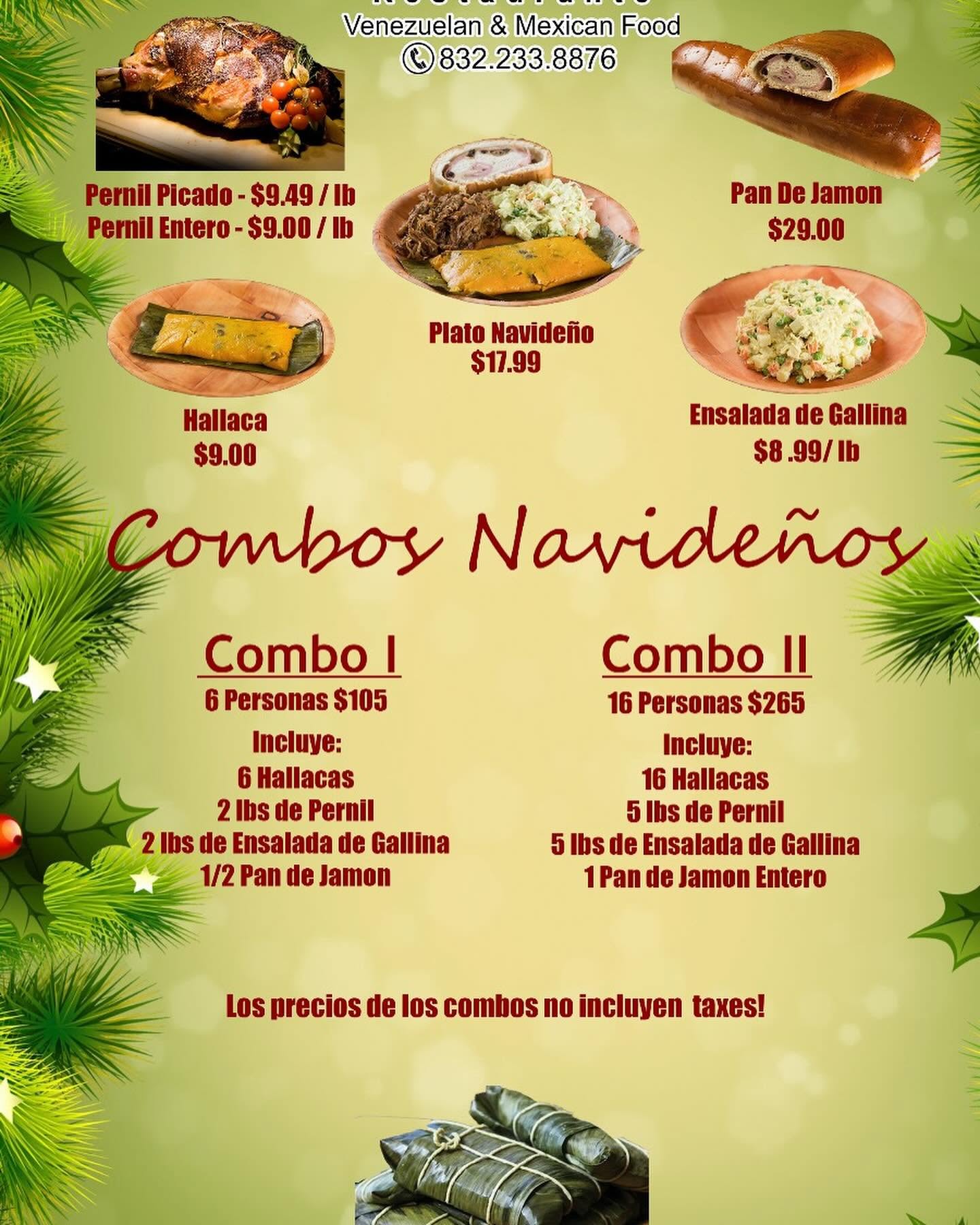 Comida venezolana Menu
