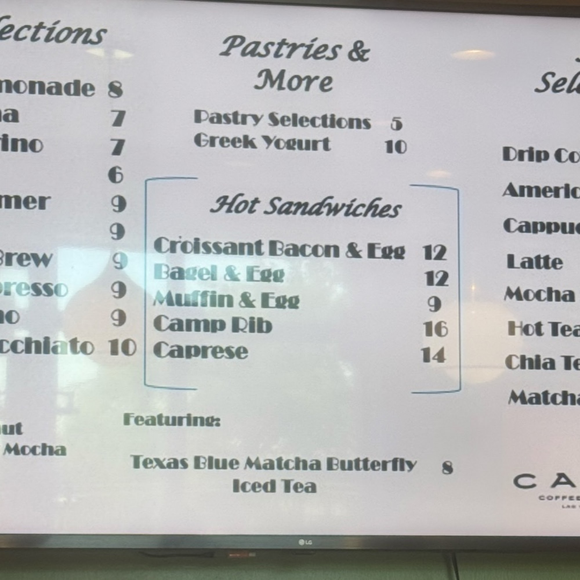 Campo Coffee & Provisions Menu