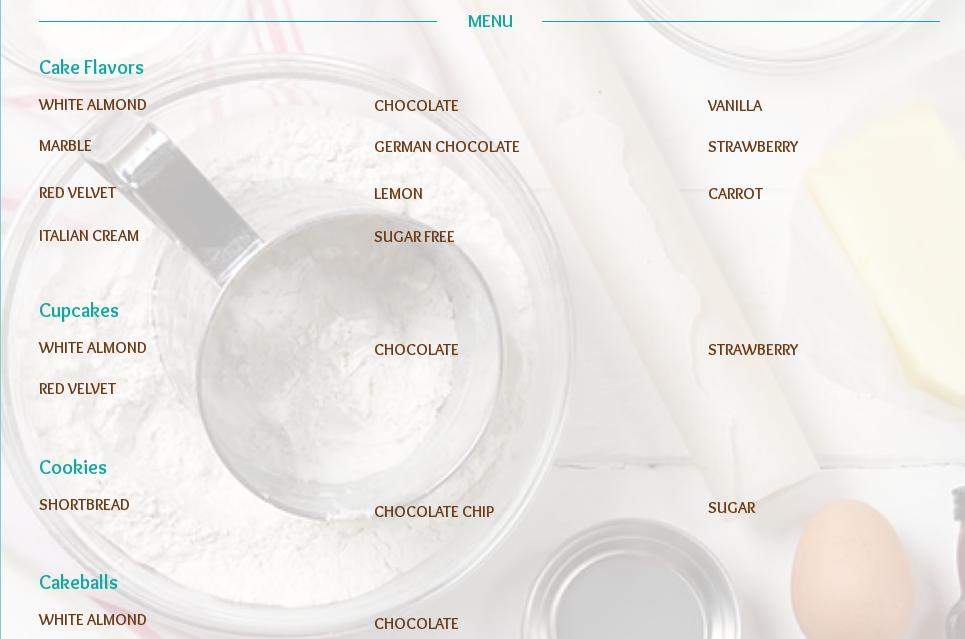 Bake My Day Bakery Menu