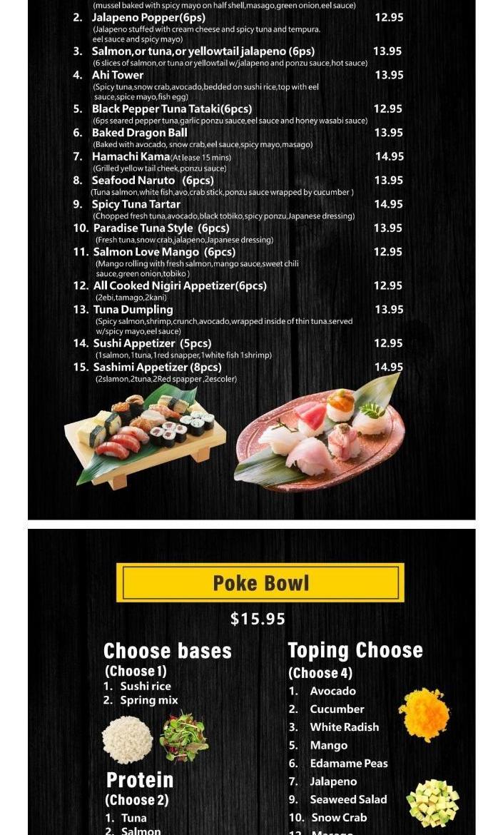 Toyama Sushi & Ramen Menu