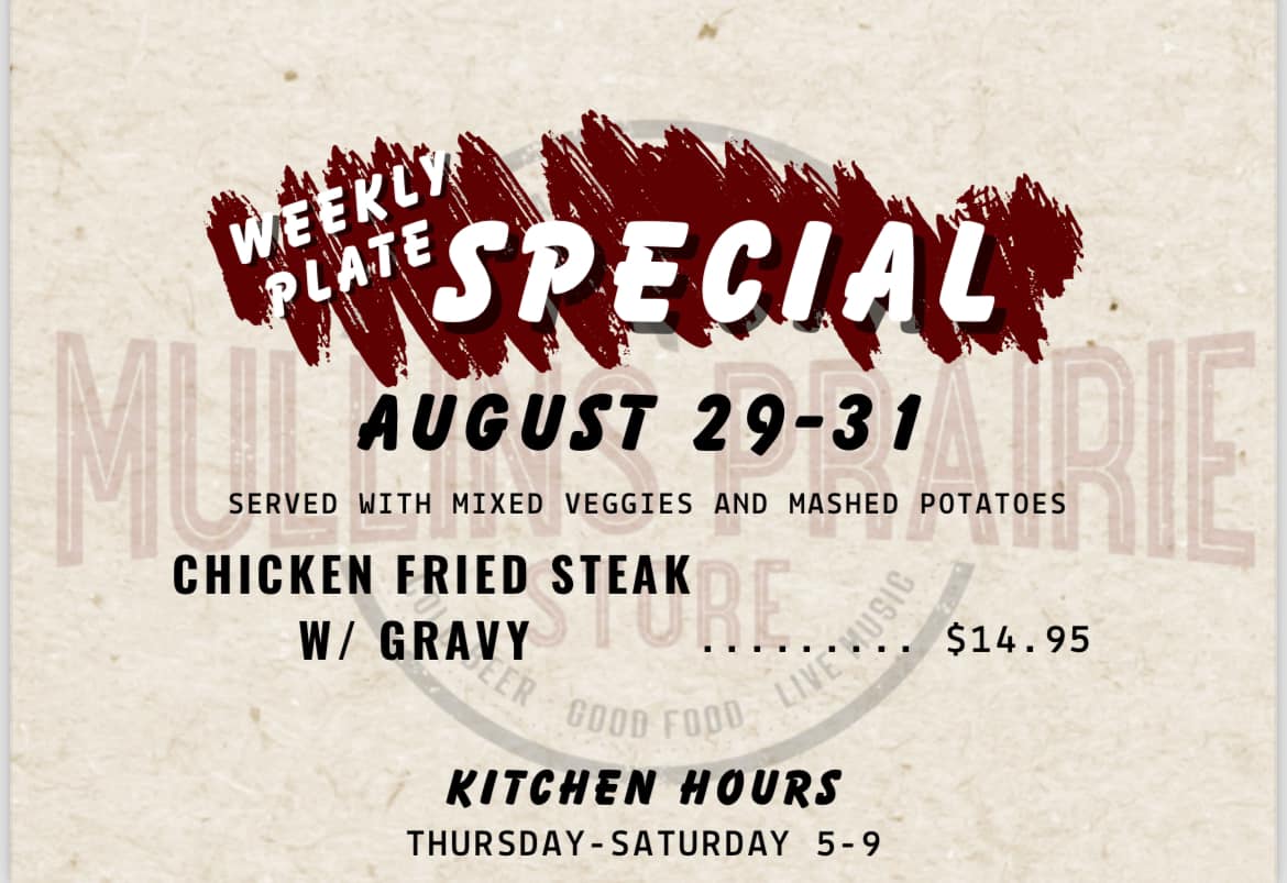 Mullins Prairie Menu