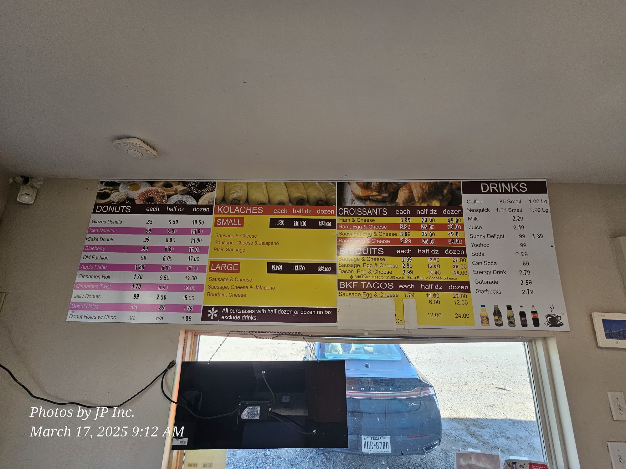 David's Donuts Menu