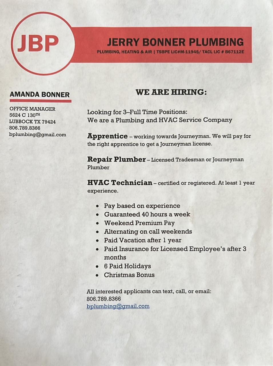 Jerry Bonner Plumbing