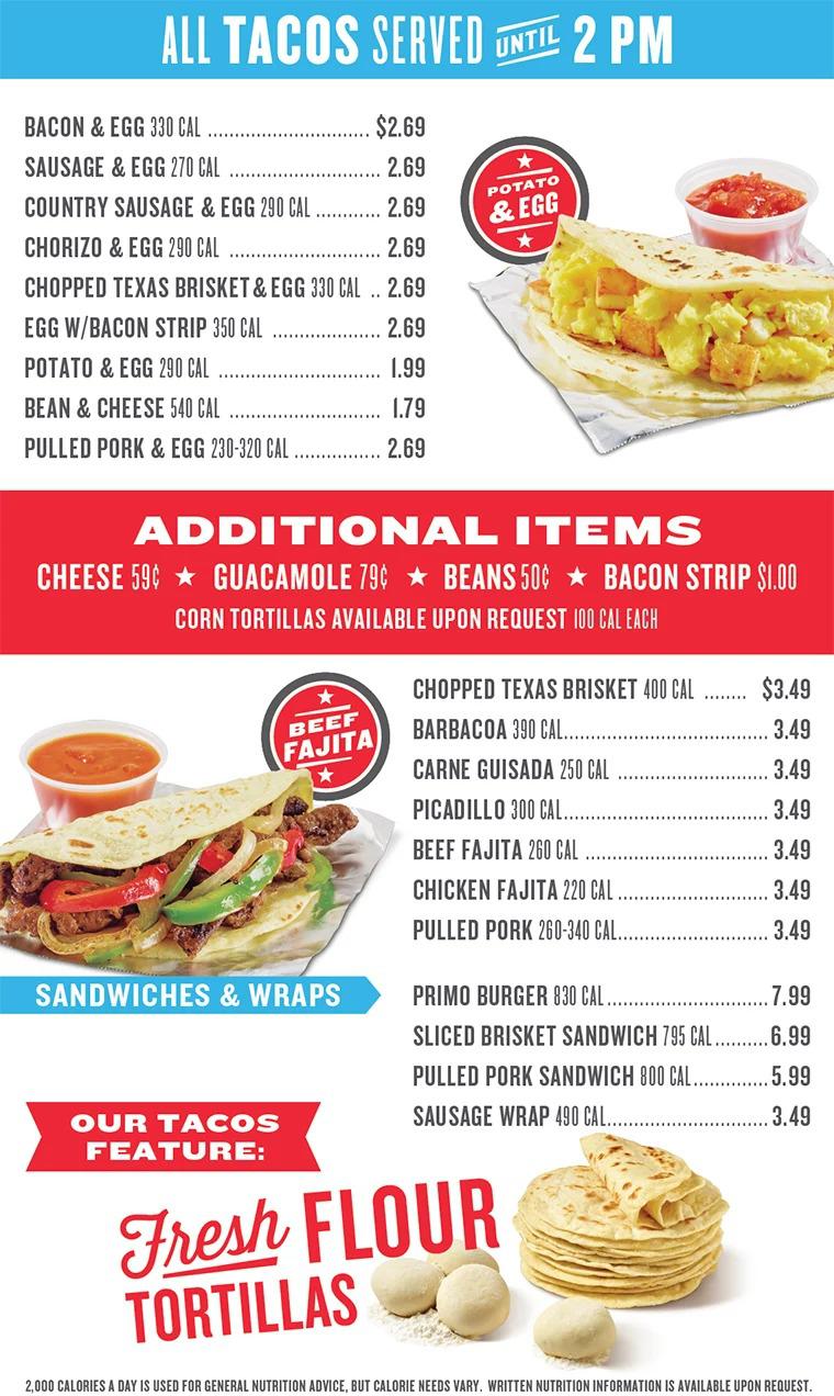 True Texas Tacos Menu