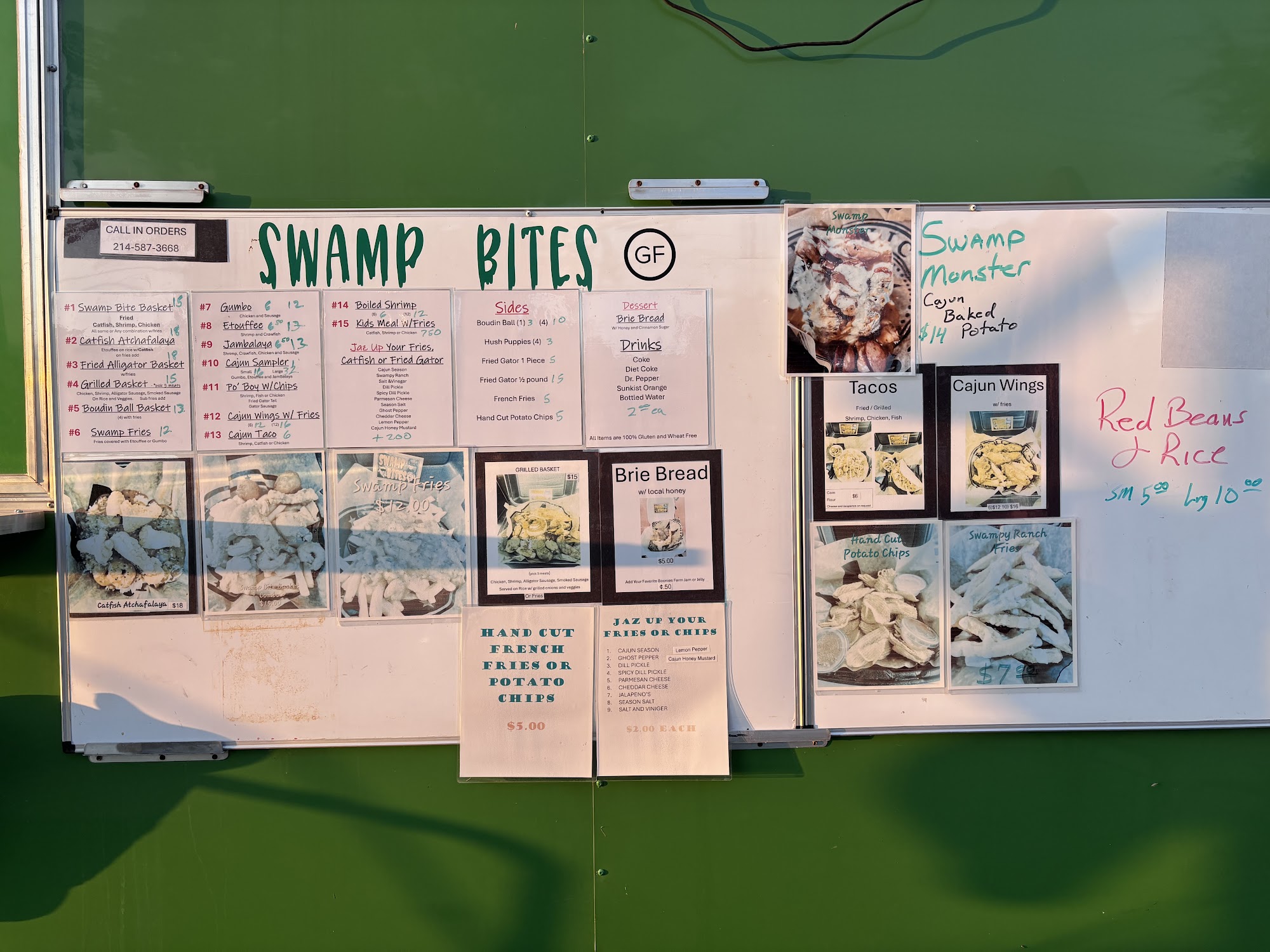 Swamp Bites Cajun Menu