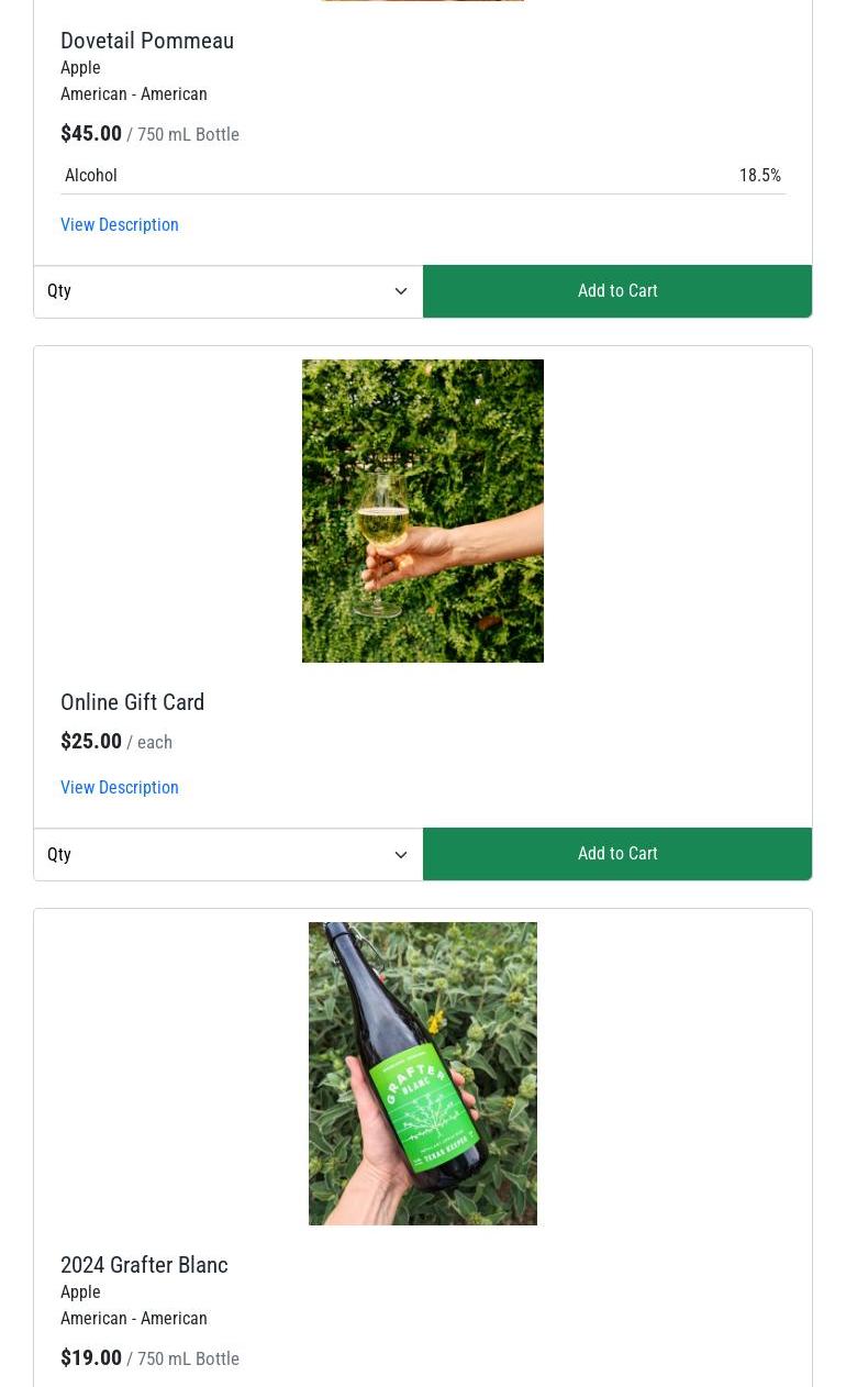 Texas Keeper Cider Menu