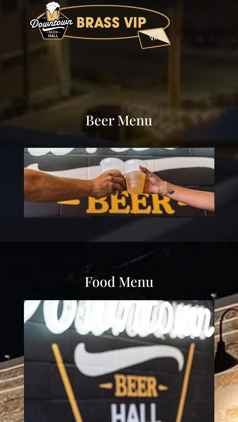 Downtown Beer Hall Menu