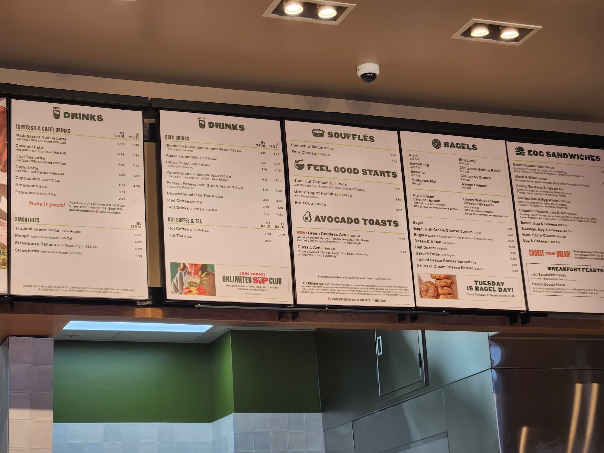 Panera Bread Menu
