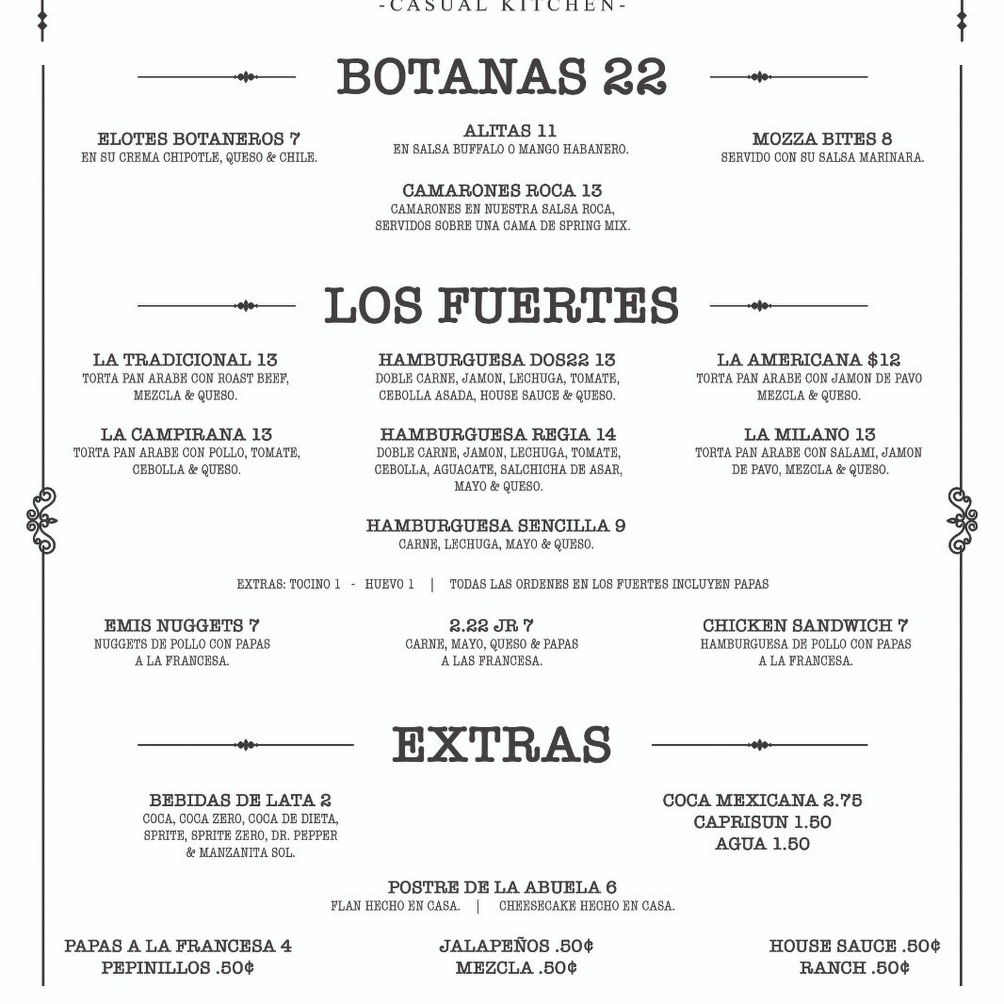 LA DOS VEINTI2 Menu