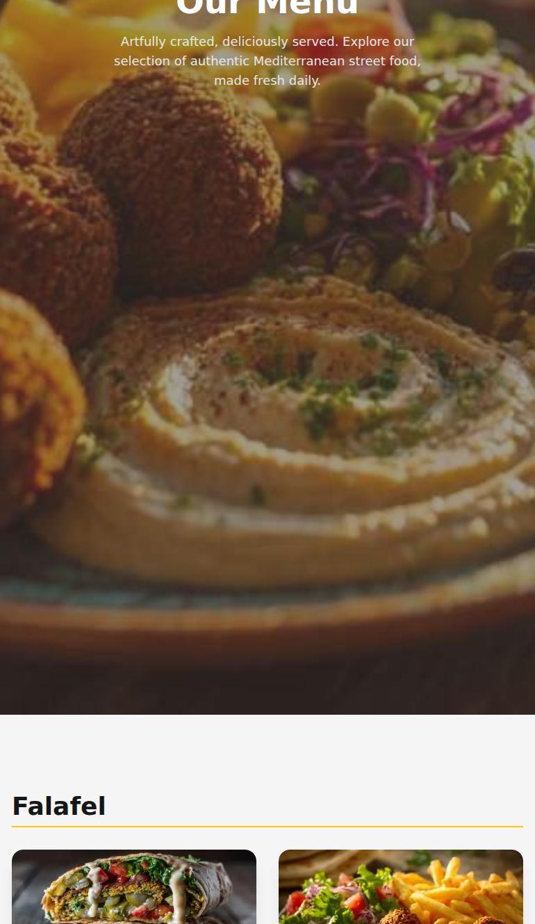 Falafel & Fin Menu