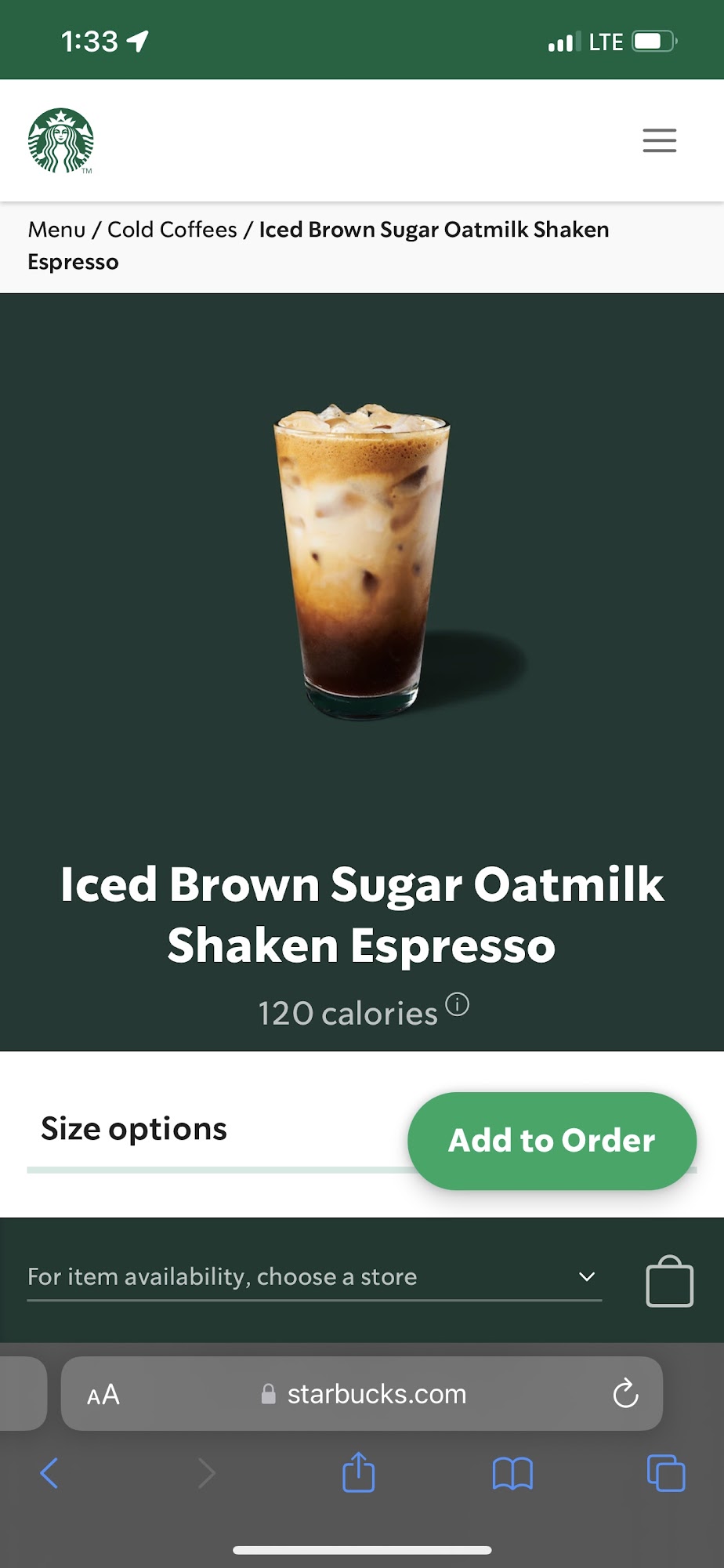 Starbucks Menu