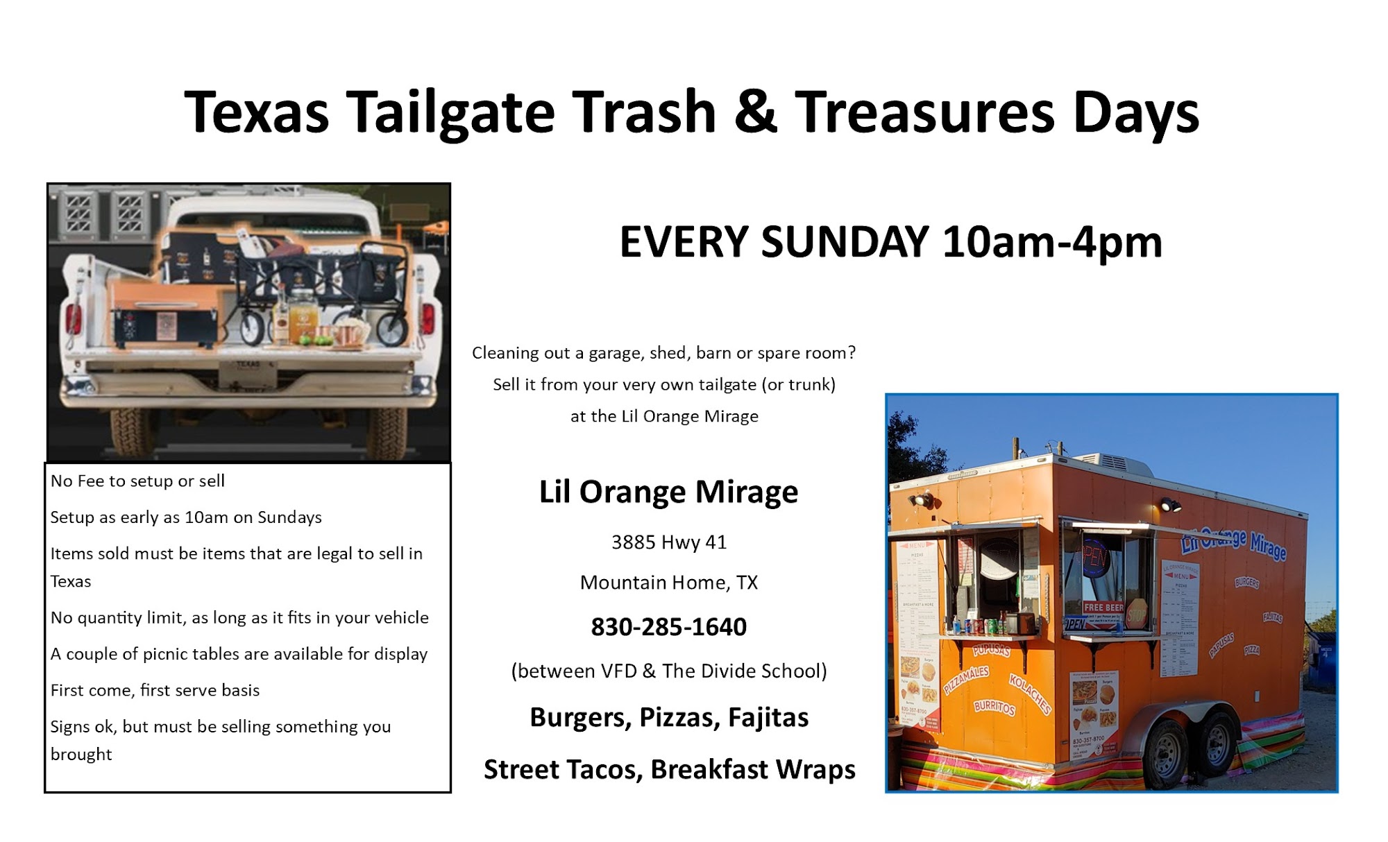 lil Orange Mirage Menu