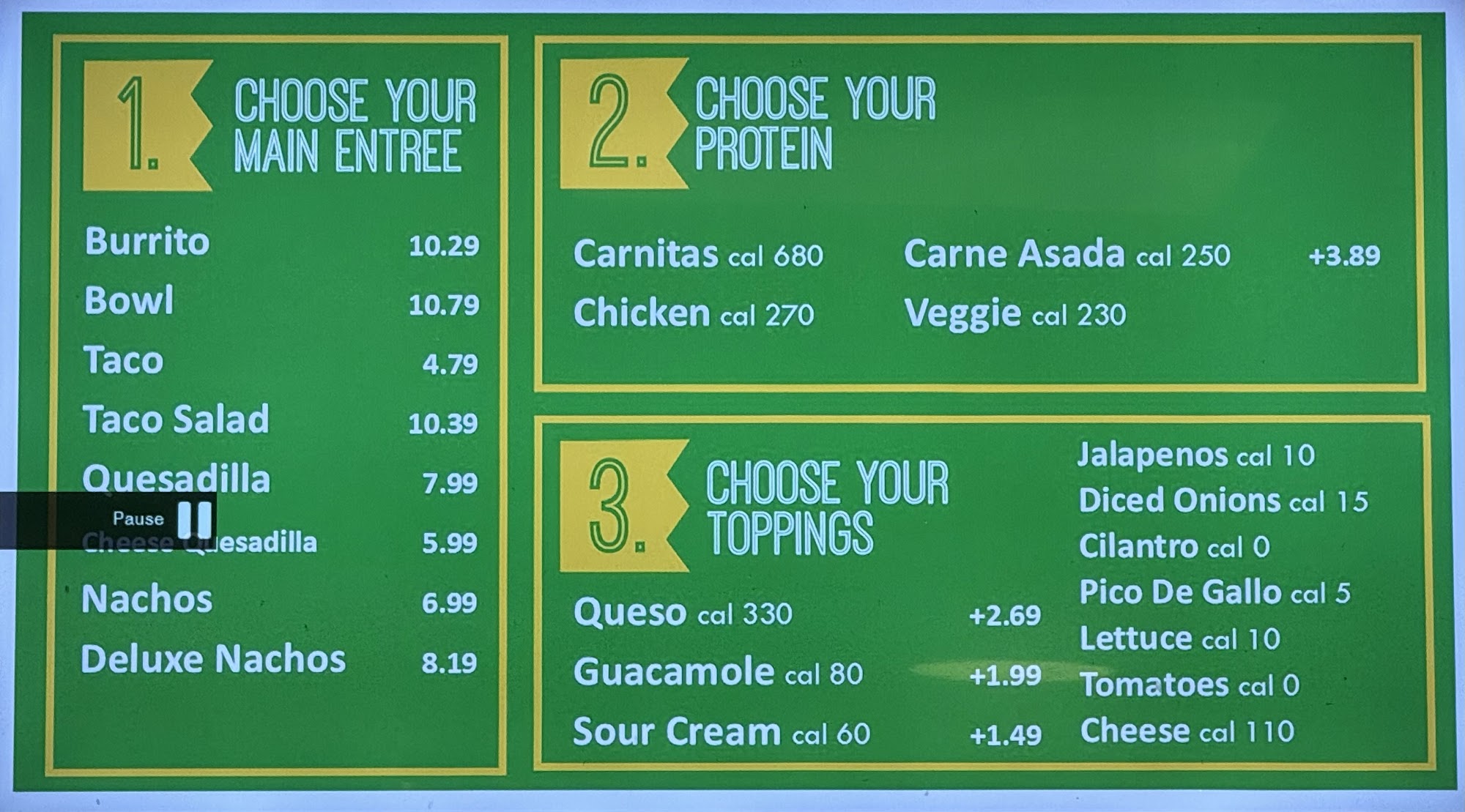 Tu Taco Menu