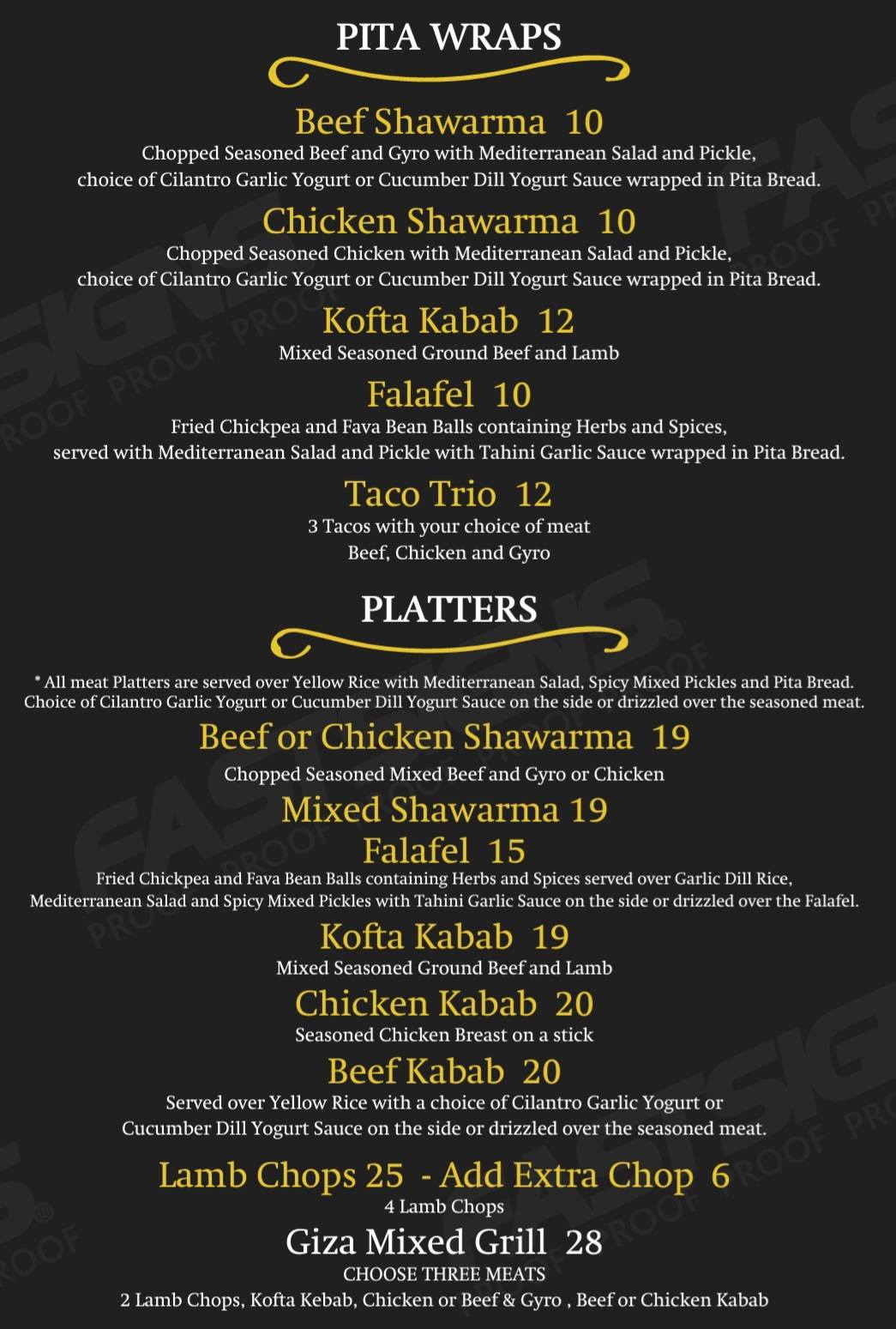 Hester’s Kitchen Menu