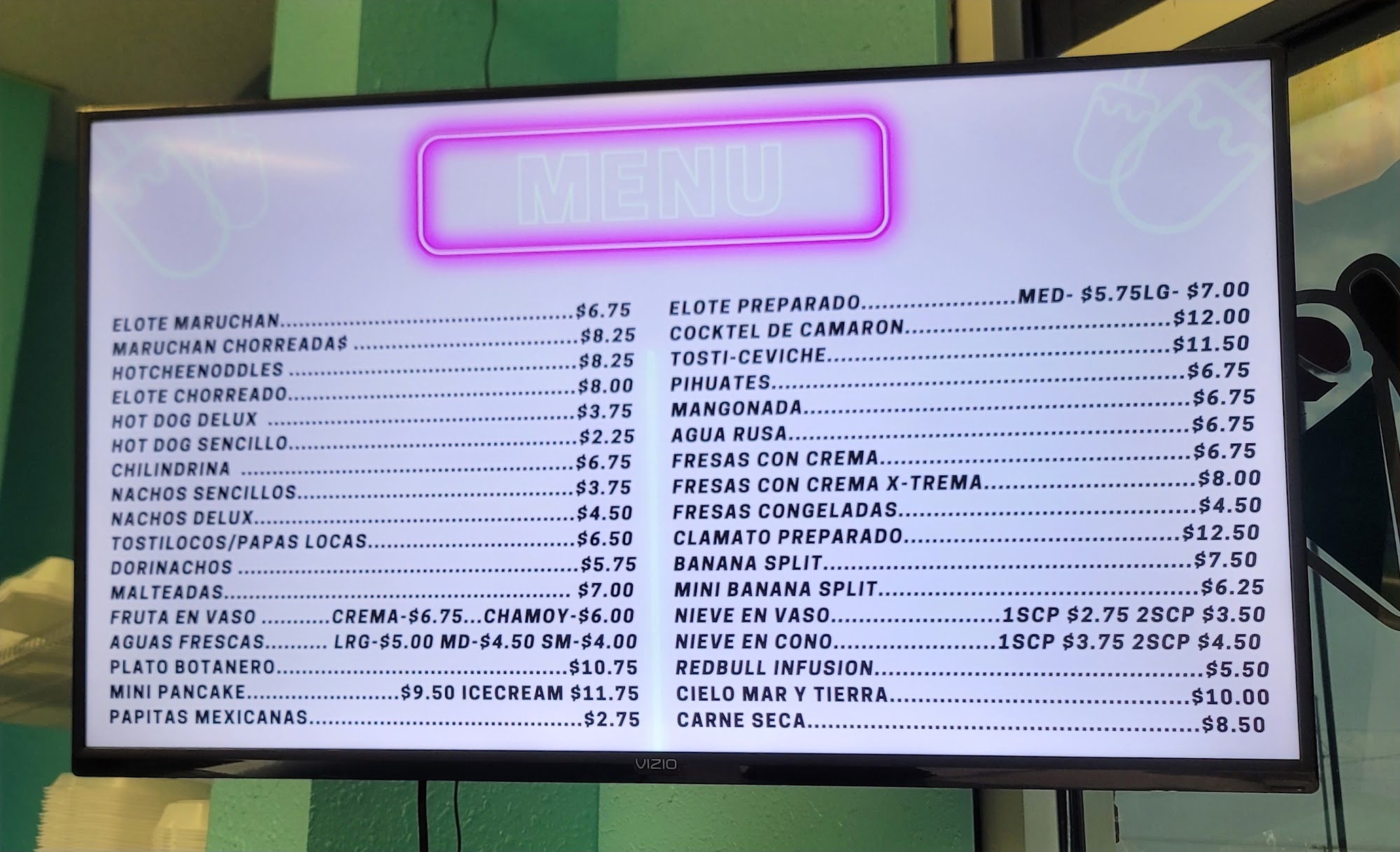 Paleteria Dulce Tentacion Menu