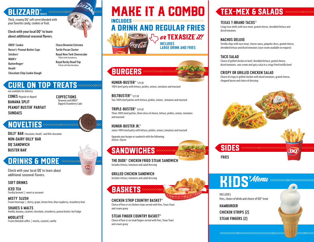 Dairy Queen Menu