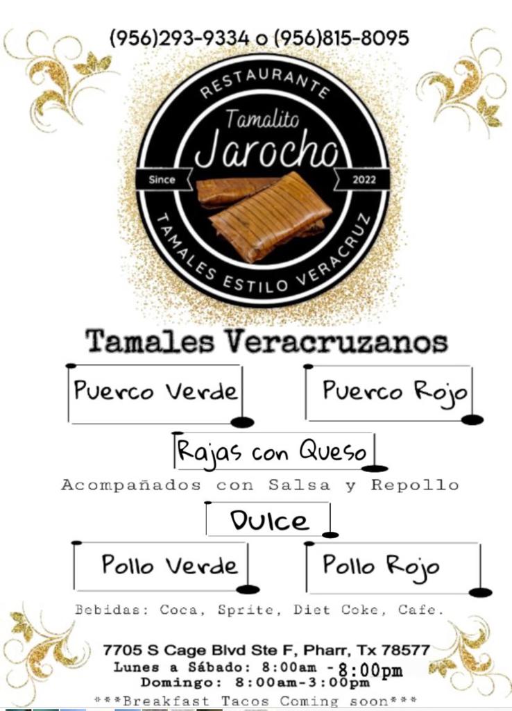 Tamalito Jarocho Menu