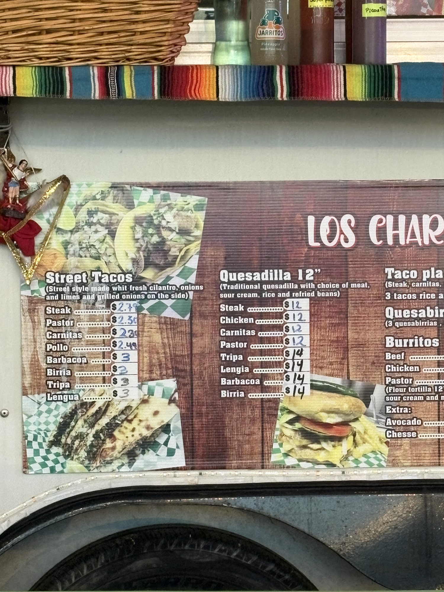 Los charritos del sazón mexican food Menu