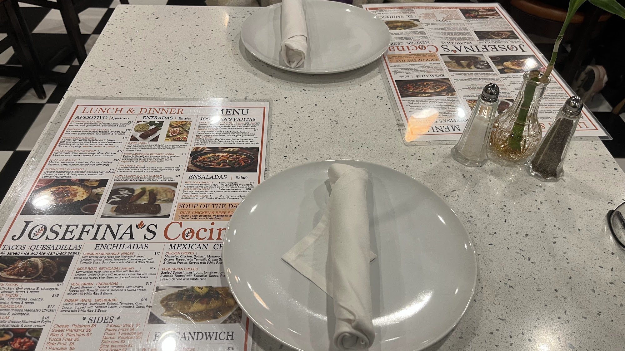 Josefina's Cocina Menu