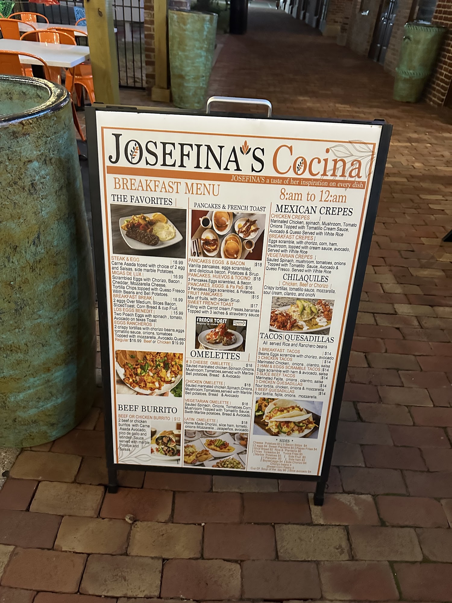 Josefina's Cocina Menu