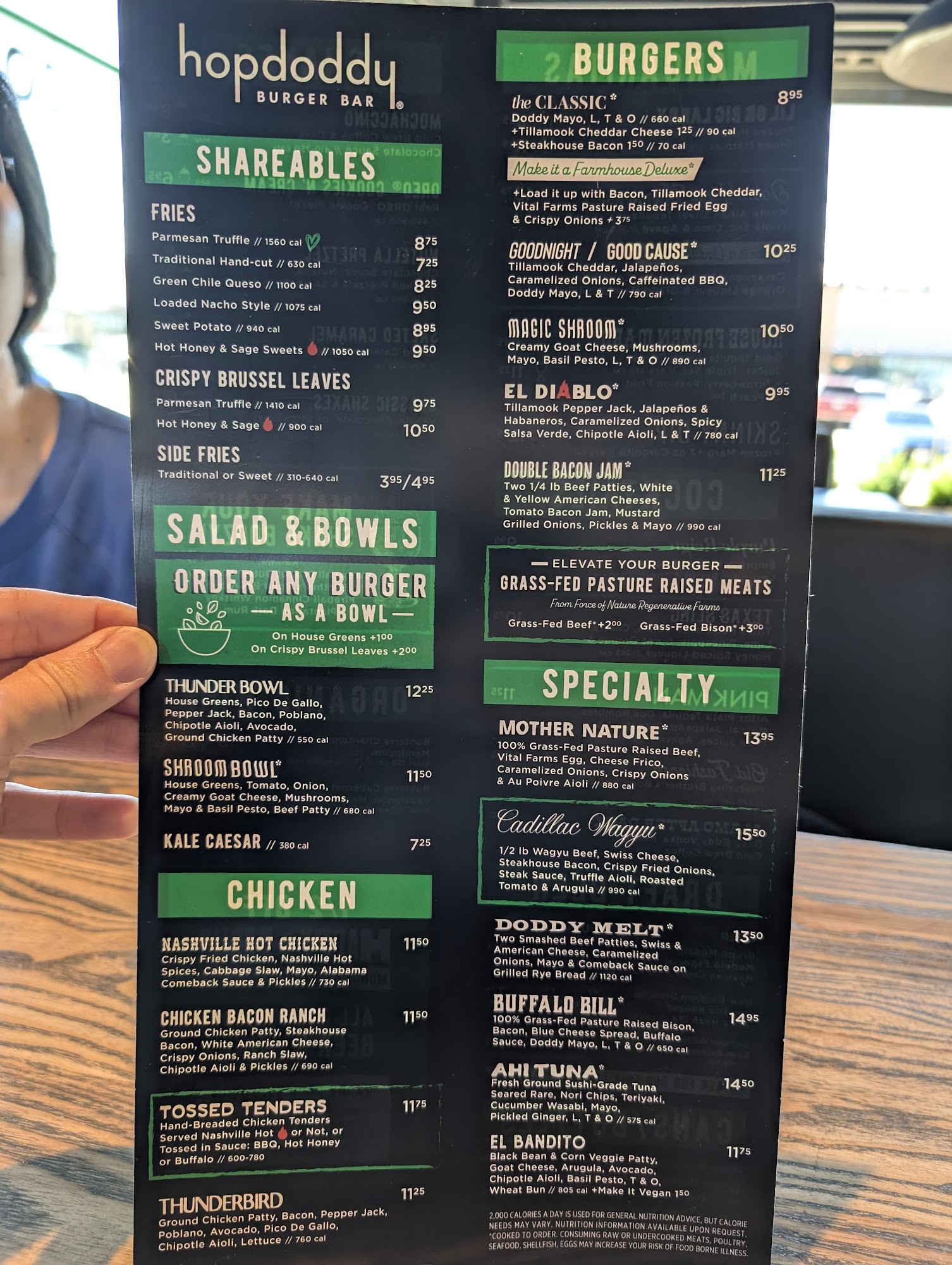 Hopdoddy Burger Bar Menu