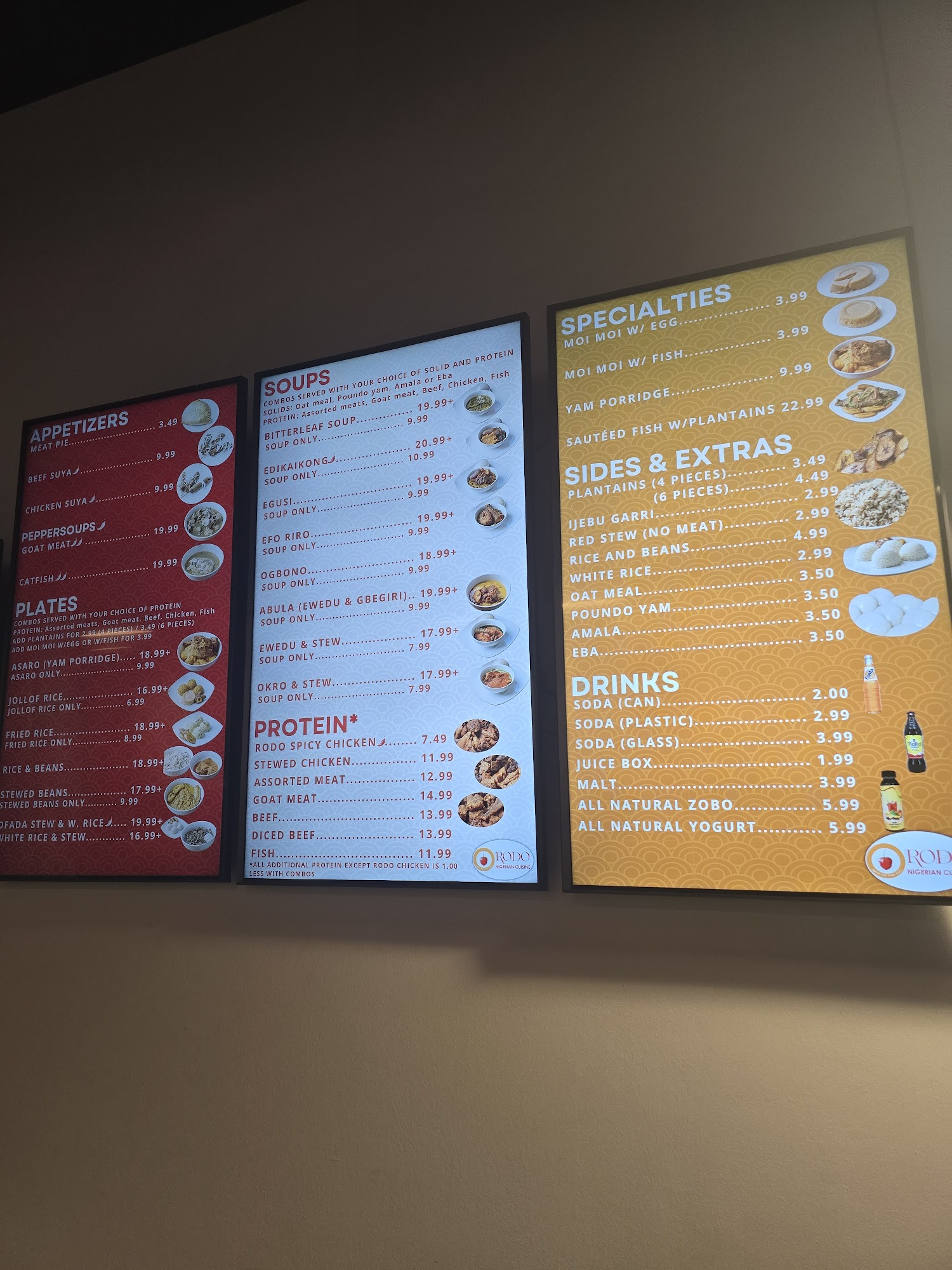 Rodo Nigerian Cuisine Menu