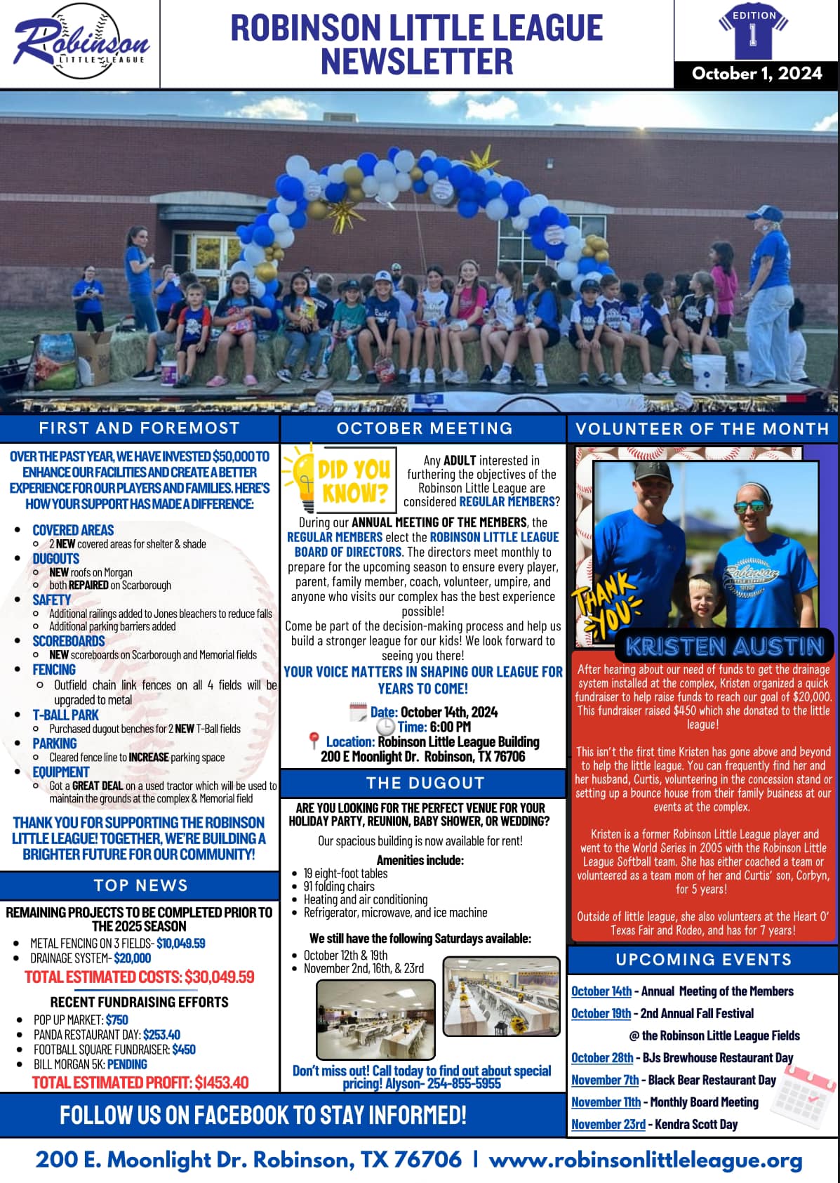 Hometown Bakery Menu