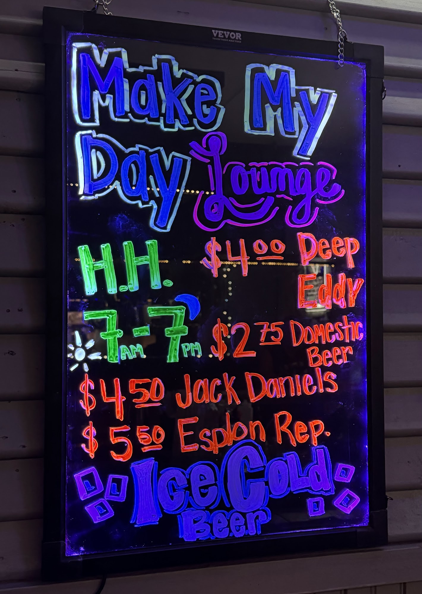 Make My Day Lounge Menu