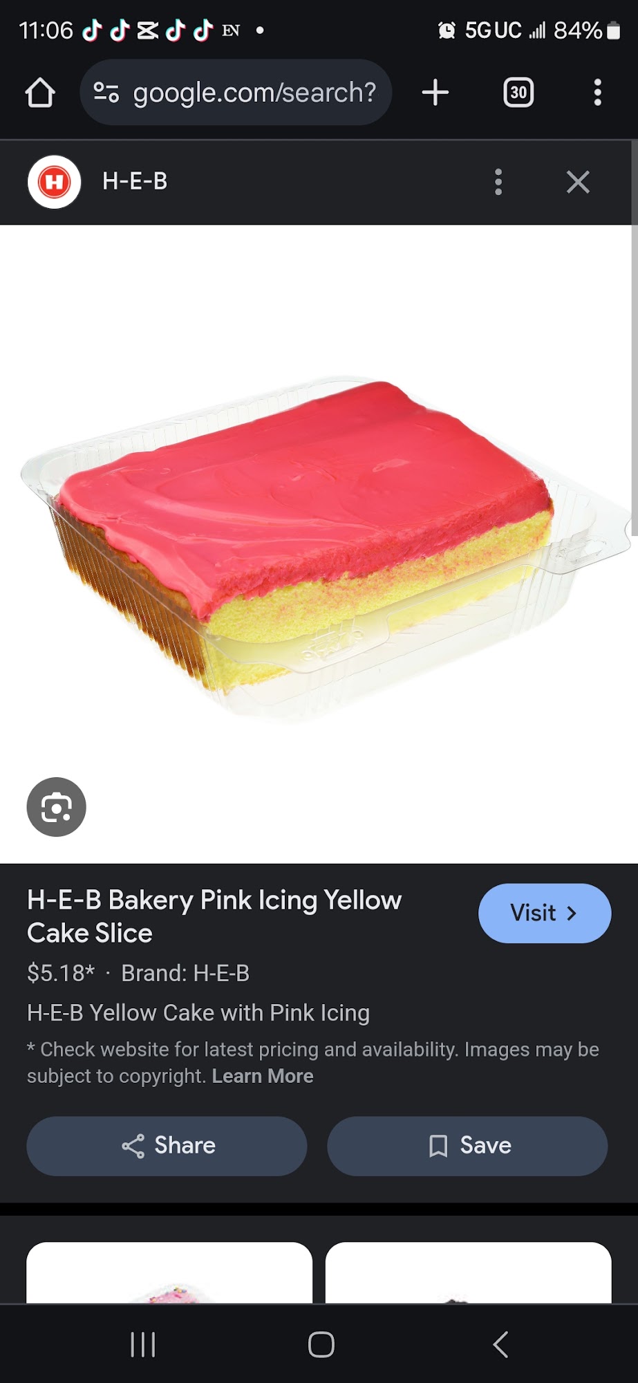 H-E-B Bakery Menu