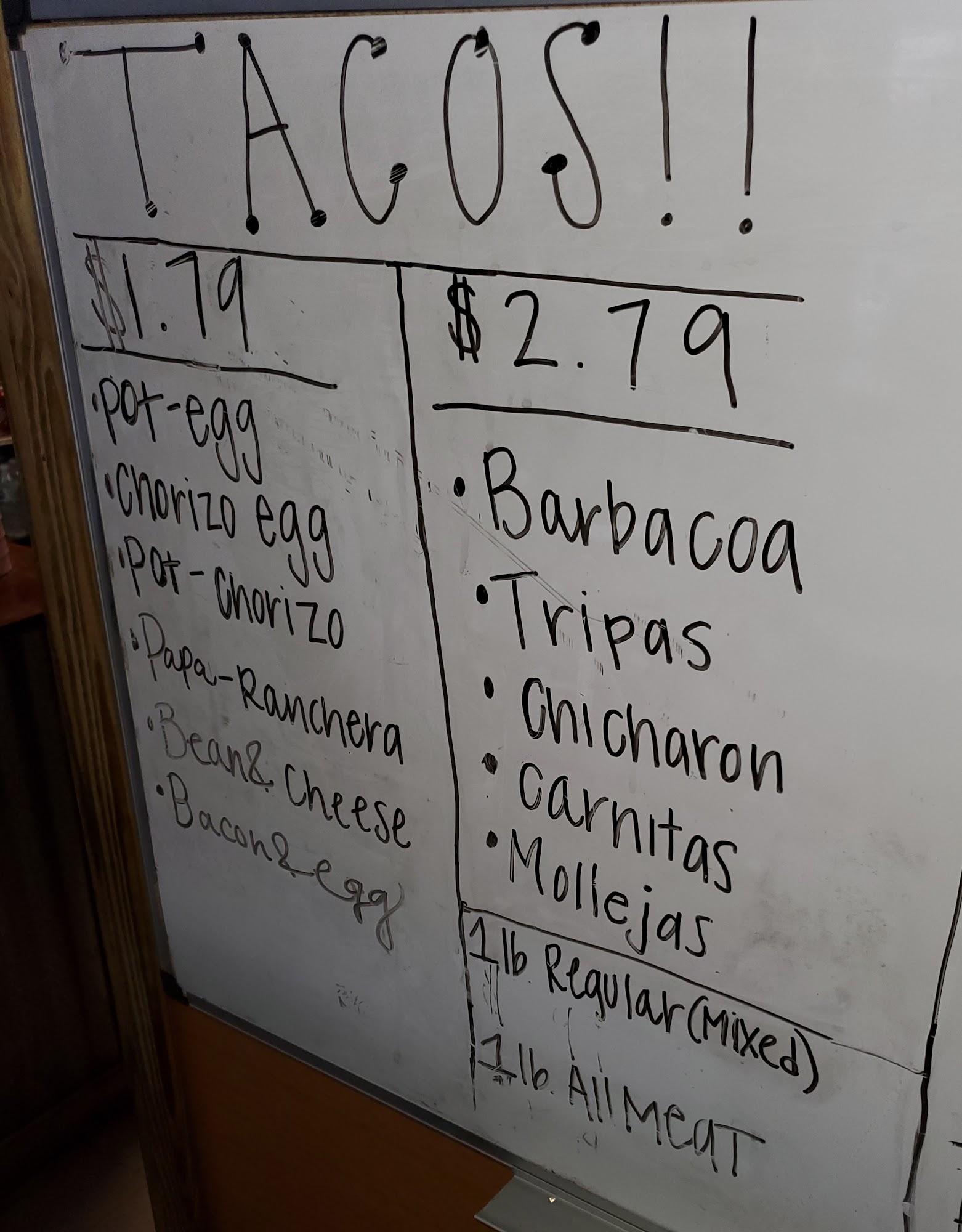La Granja Barbacoa Menu