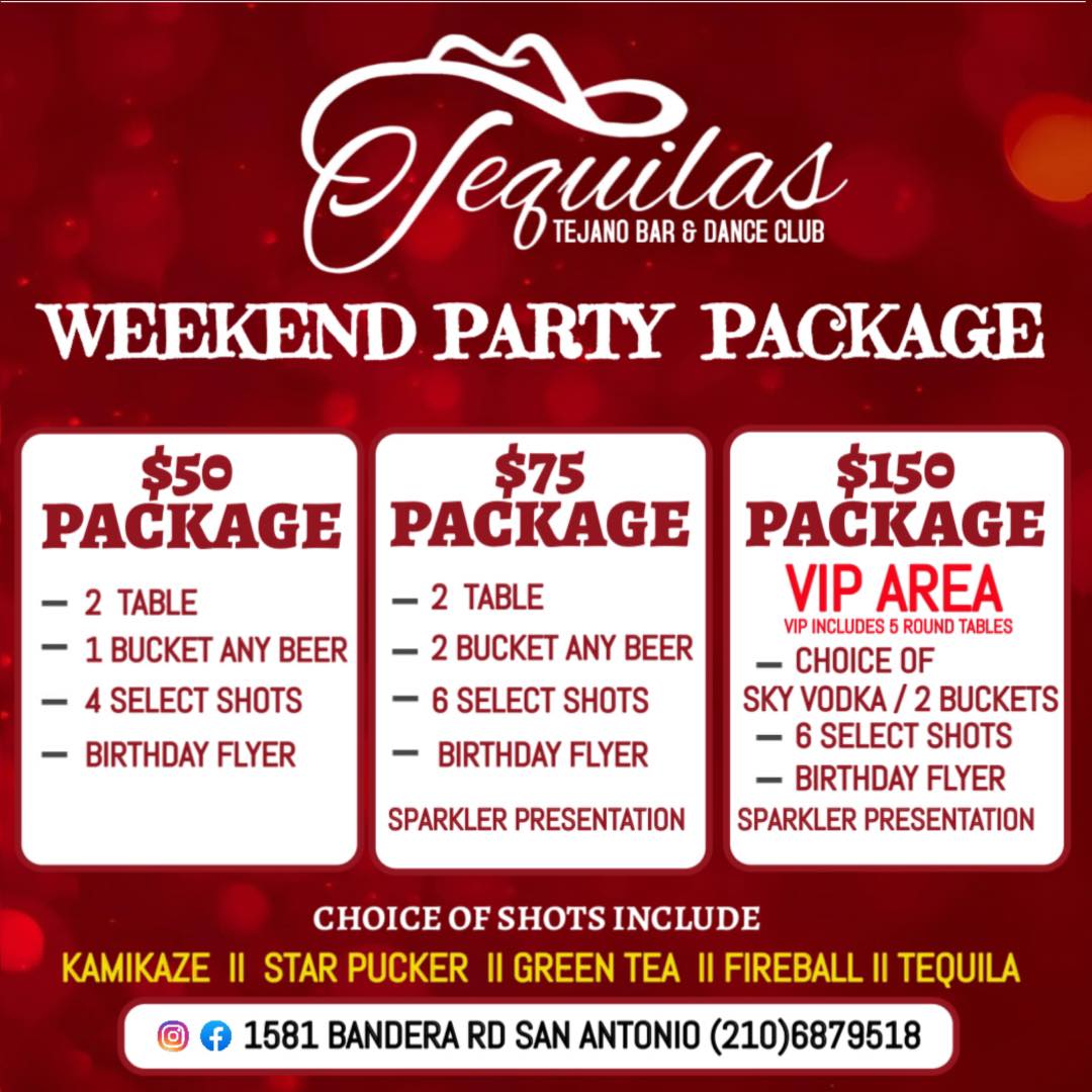 Tequilas bar and lounge Menu